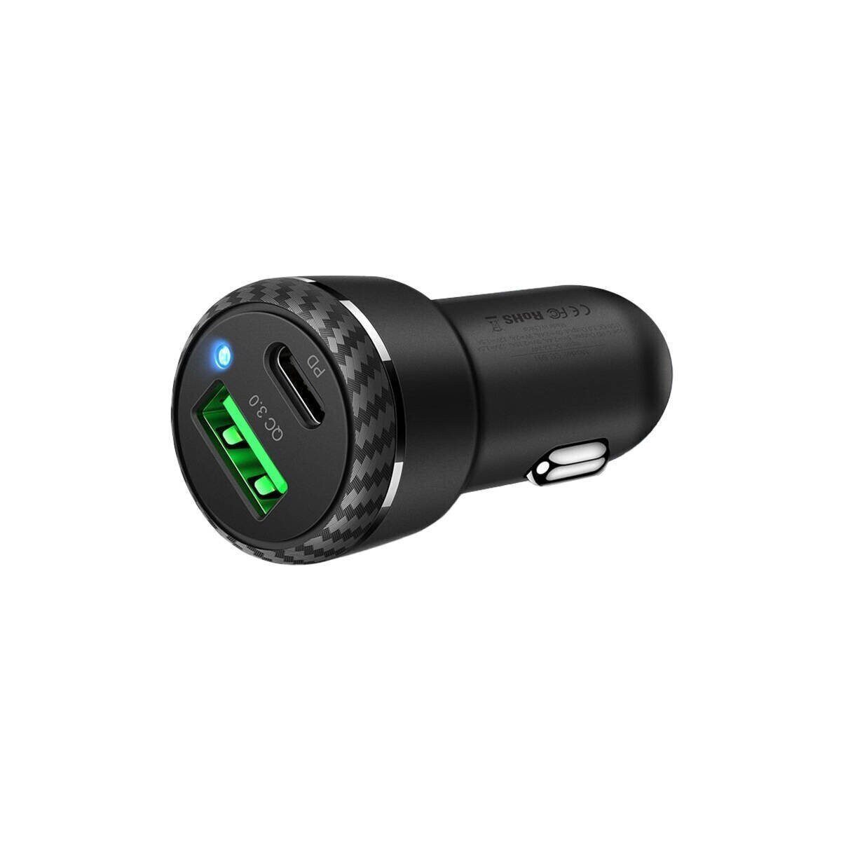 mcdodo Mcdodo Schnell Kfz-Ladegerät, USB + USB-C 38W schwarz Smartphone-Kabel