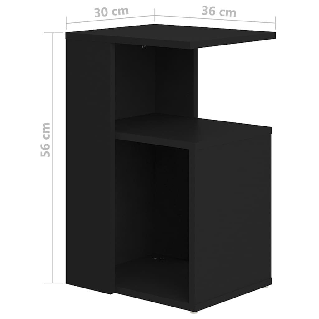 Beistelltisch Holzwerkstoff Schwarz (1-St) vidaXL 36x30x56 Schwarz Schwarz | cm Beistelltisch