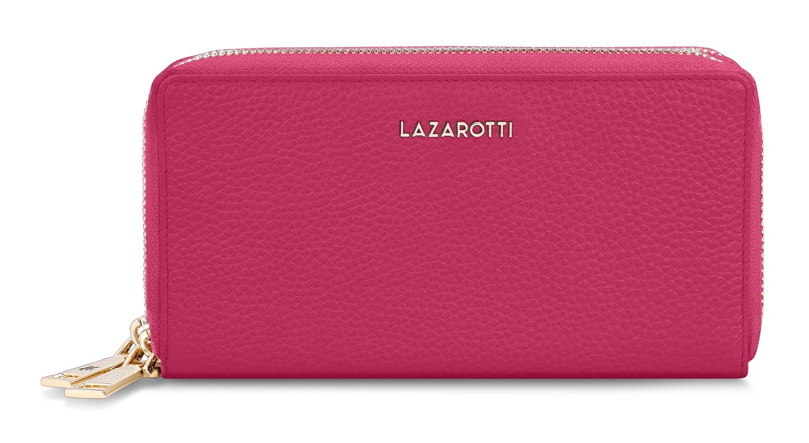 Lazarotti Geldbörse Double Zip Around Wallet, aus echtem Leder mit RFID-Blocker Schutz