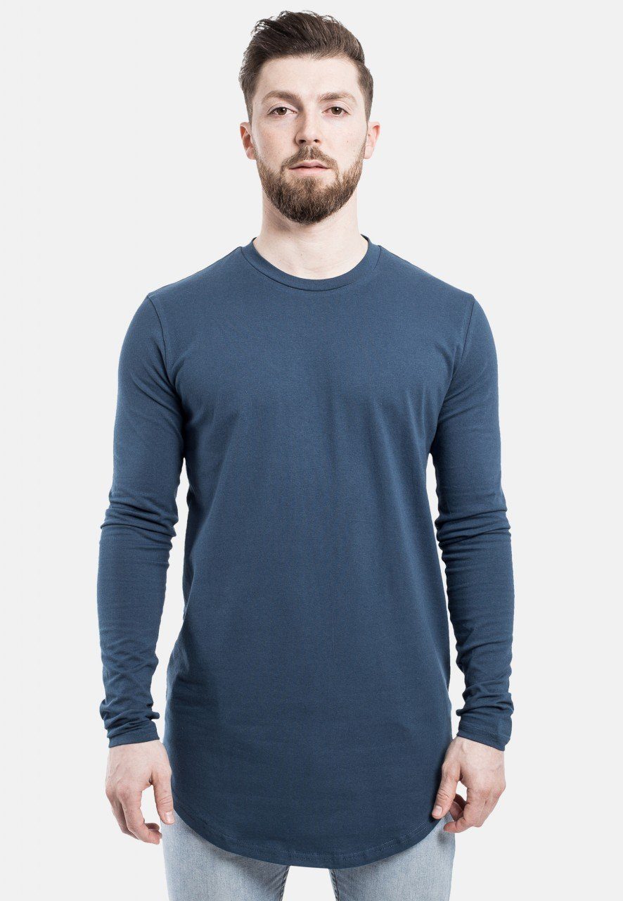 Blackskies T-Shirt Round Langarm Longshirt T-Shirt Petrol Medium