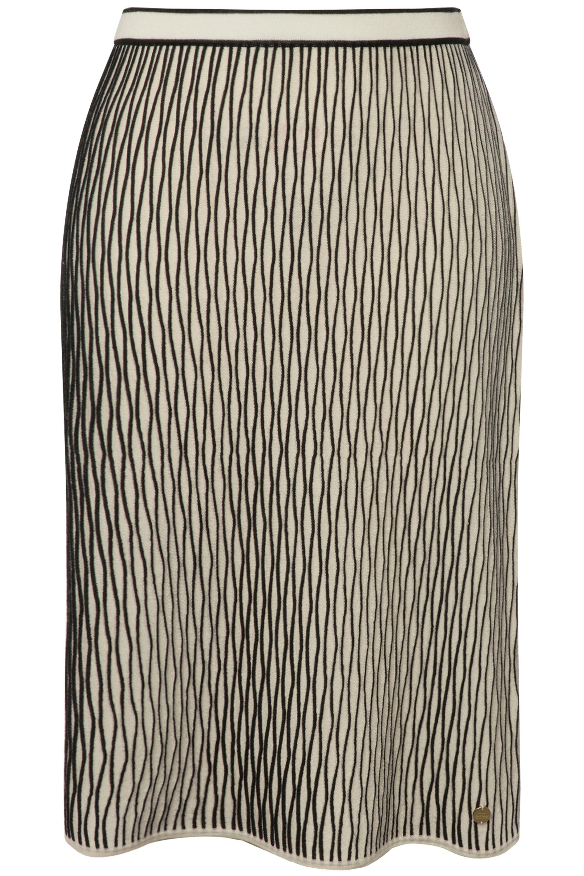 Ulla Popken Midirock Strickrock Wollmix 3D-Struktur Elastikbund günstig online kaufen