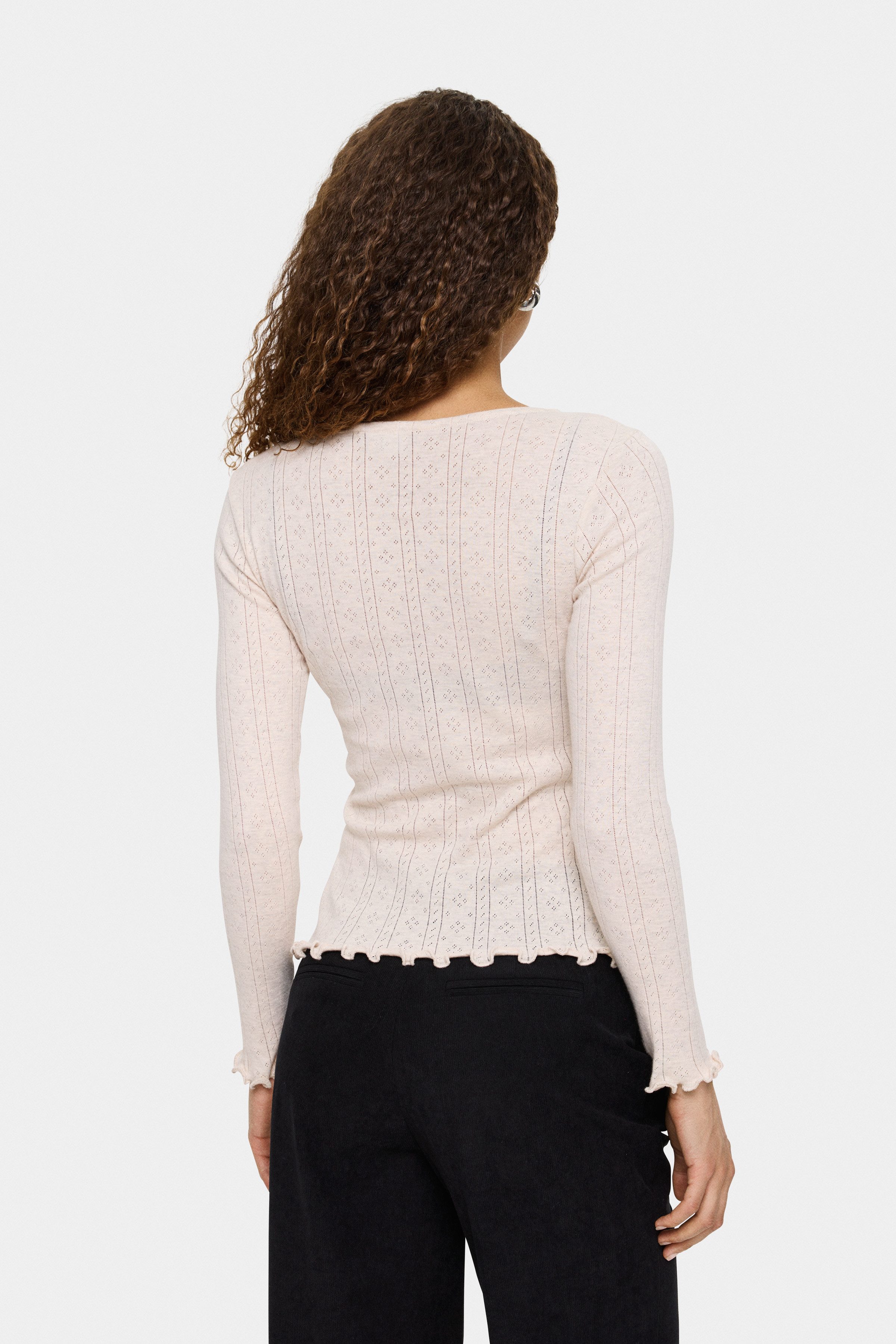 Saint Tropez Langarmshirt GruSZ gewellter Saum günstig online kaufen