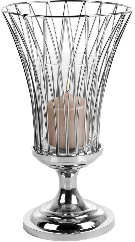 Fink Windlicht ALLEGRA (1 St), Kerzenhalter aus Edelstahl und Glas,  Hochwertiges Windlicht im eleganten Design