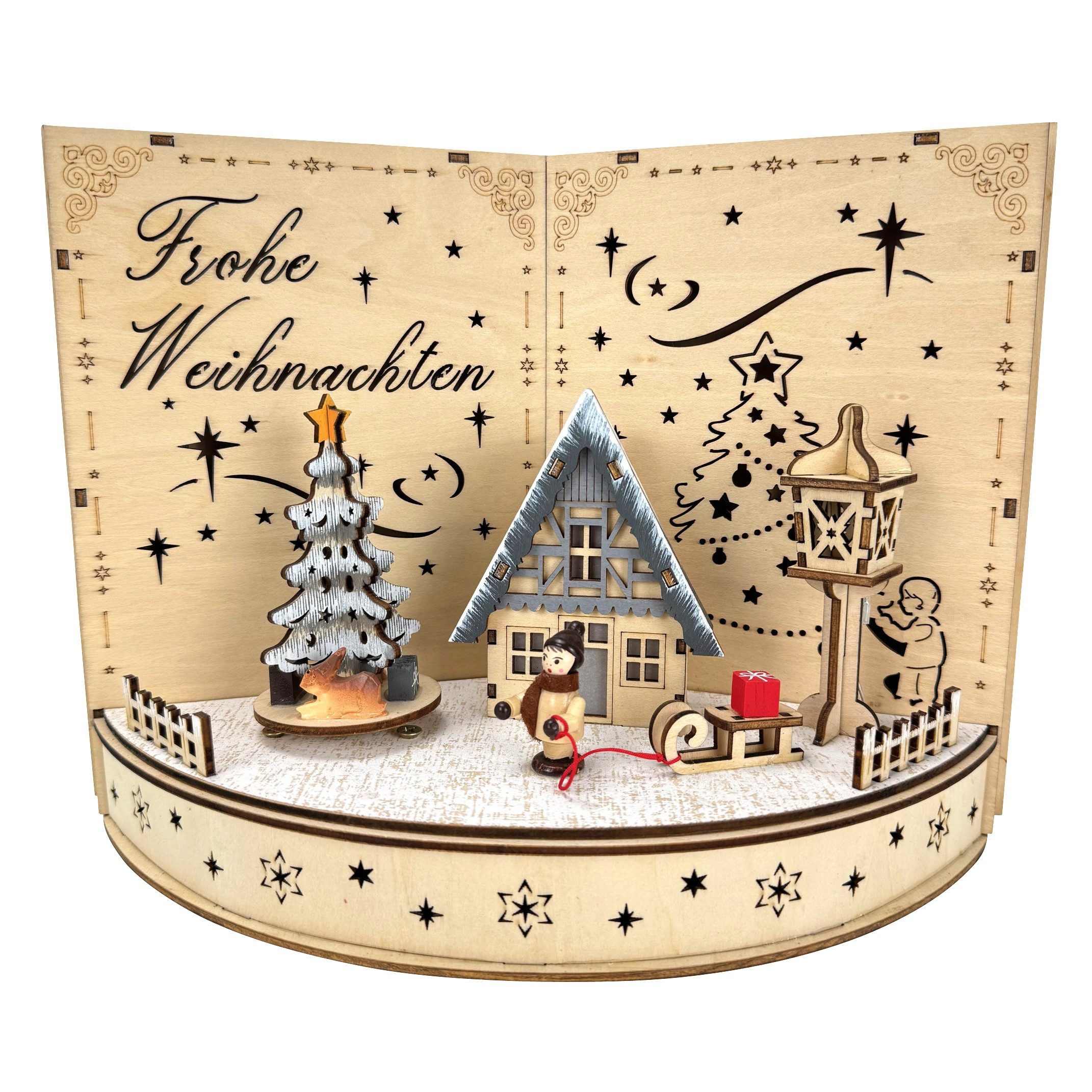 Online-Fuchs Weihnachtsdorf in einem Buch mit LED-Beleuchtung und Timer - W günstig online kaufen