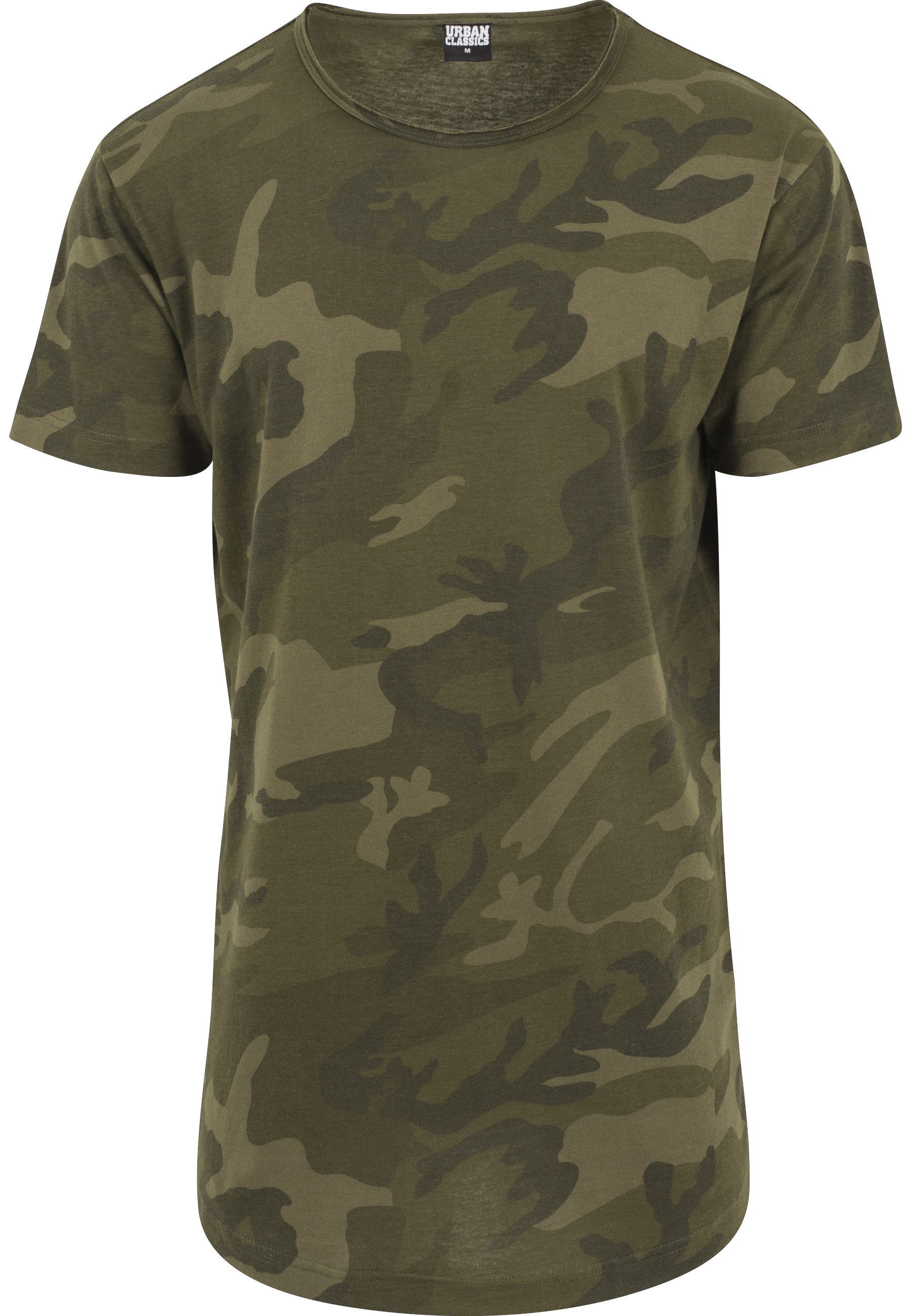 URBAN CLASSICS Kurzarmshirt Urban Classics Herren Camo Shaped Long Tee (1-tlg)