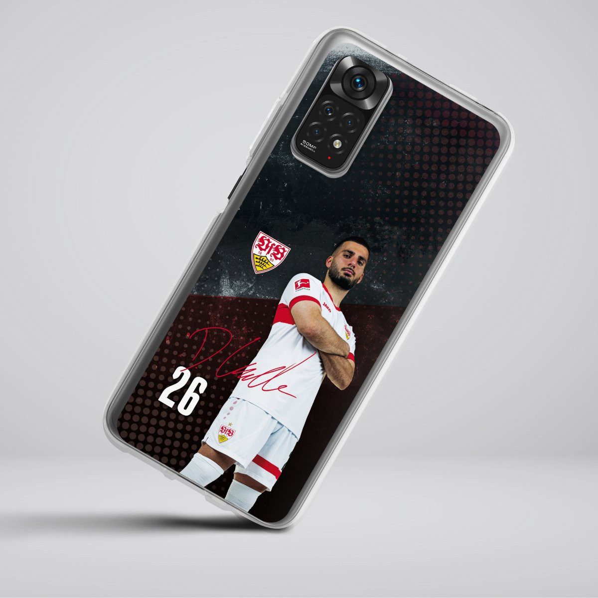 DeinDesign Handyhülle VfB Stuttgart Deniz Undav Offizielles Lizenzprodukt Deniz Undav 24/25, Xiaomi Redmi Note 11 Silikon Hülle Bumper Case Handy Schutzhülle