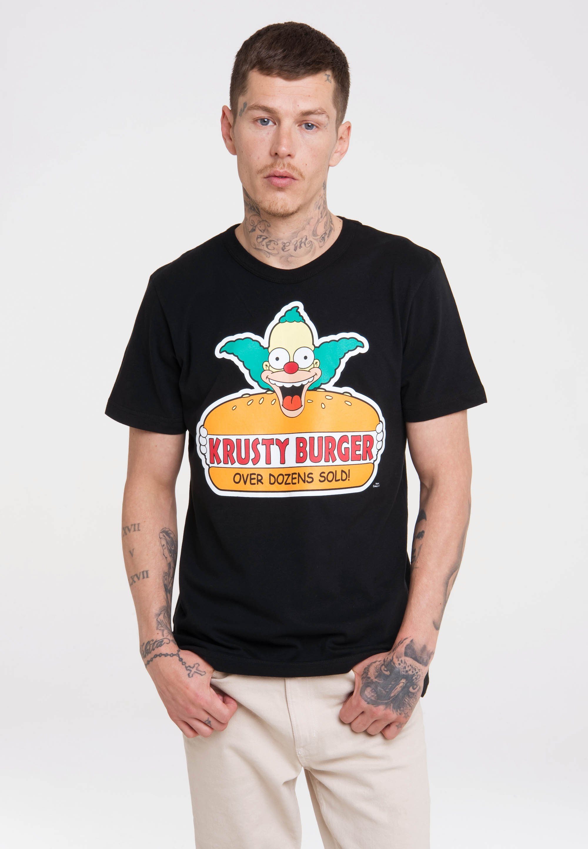 LOGOSHIRT T-Shirt Simpsons - mit Originaldesign lizenziertem Krusty Burger