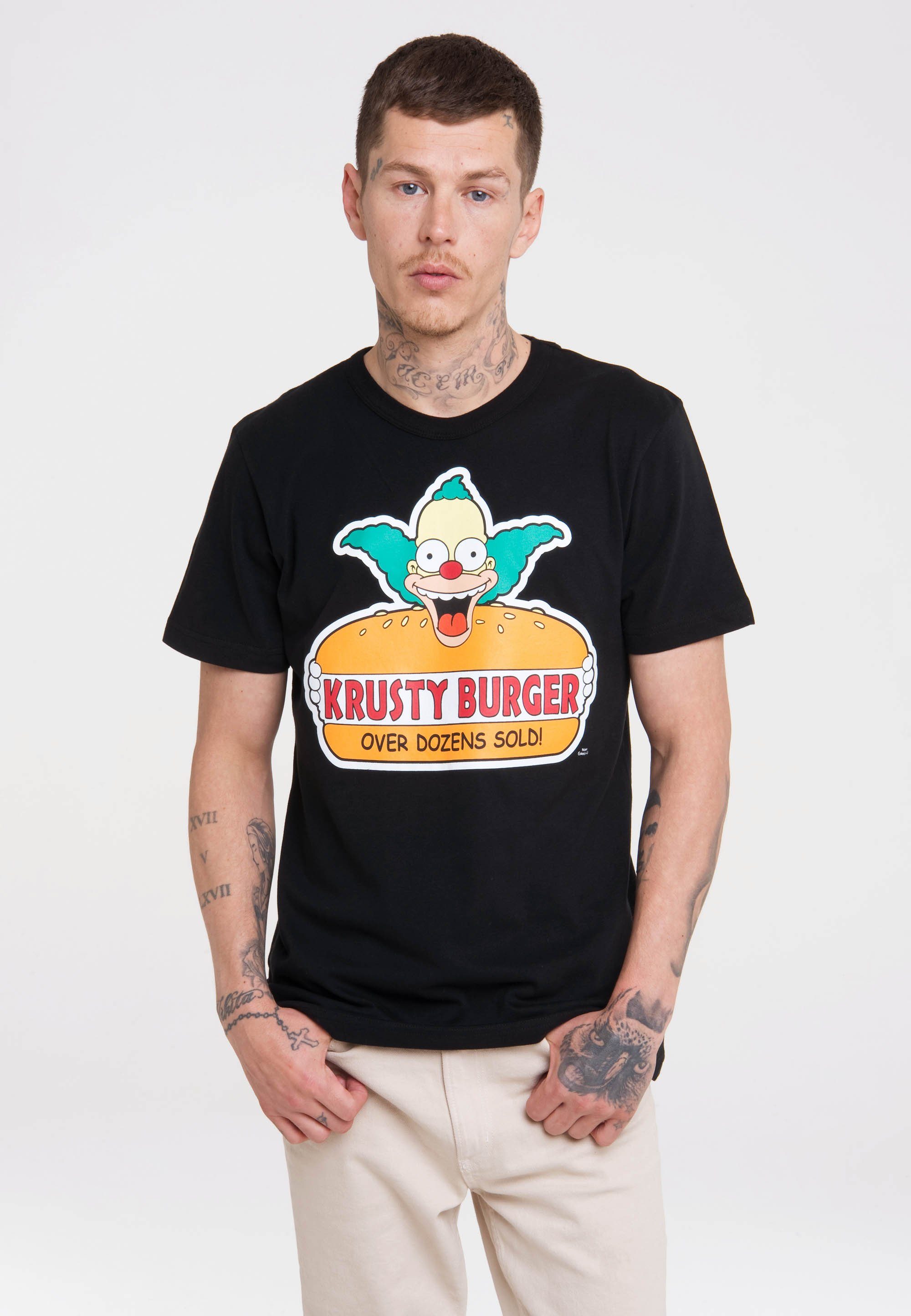 Simpsons Krusty mit lizenziertem LOGOSHIRT Burger - Originaldesign T-Shirt