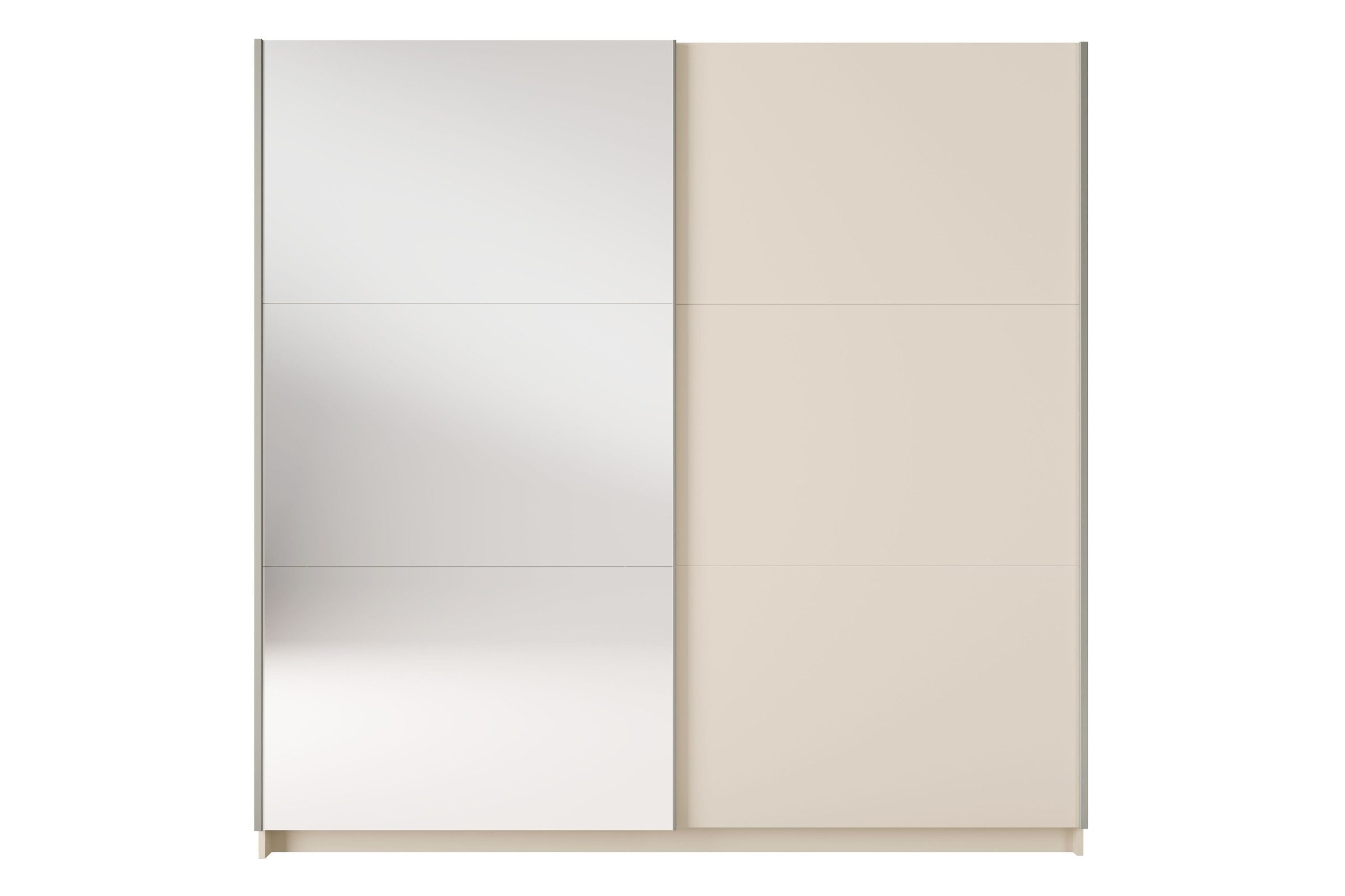 Deine Möbel 24 Schwebetürenschrank ARLO Schiebetürenschrank mit Spiegel – Kleiderschrank 150 / 200 cm, (in Nussbaum, Sandbeige, Weiß, Eiche Artisan & Graphit, 1-St., mit Spiegel) moderner Schlafzimmer-Schrank