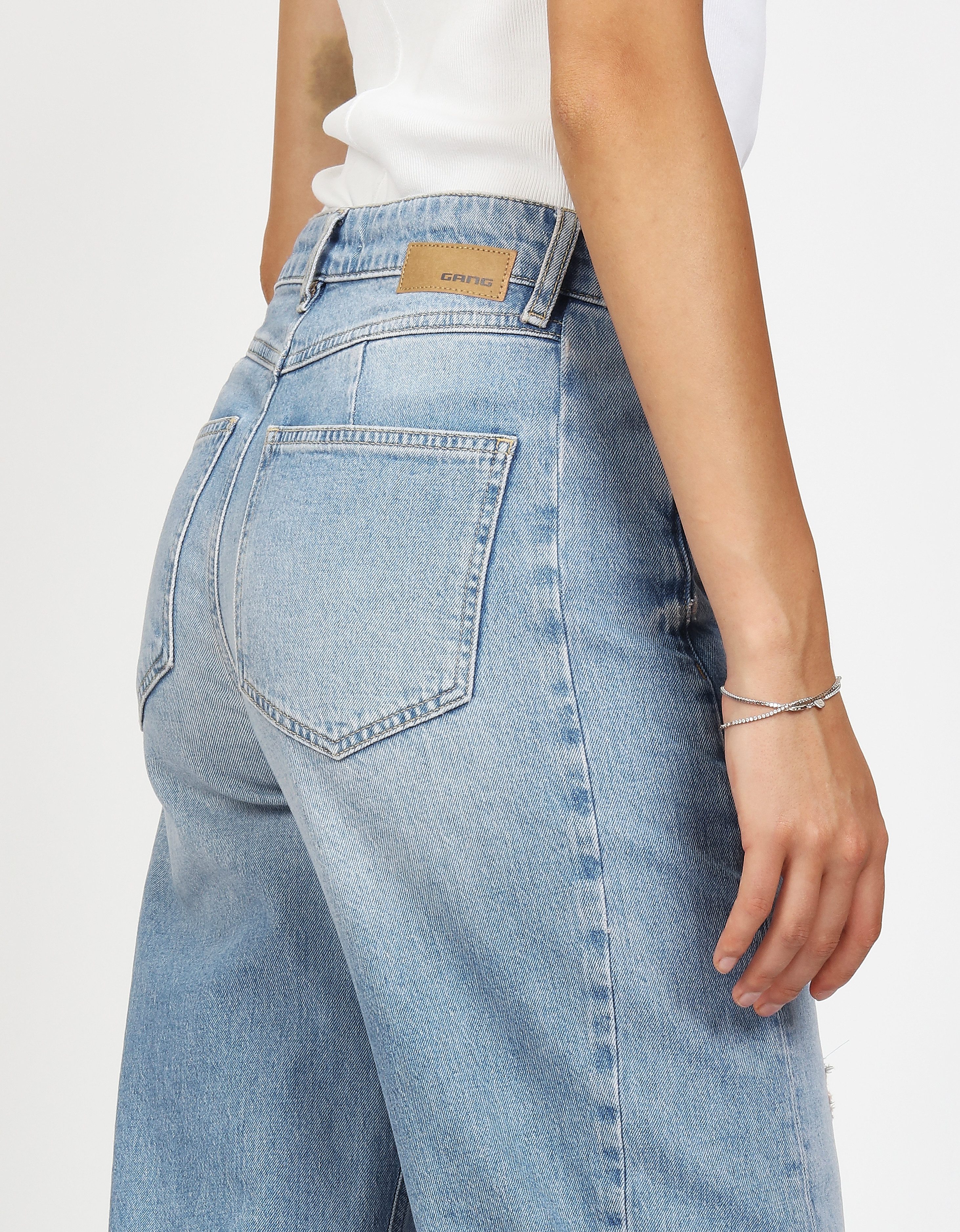 GANG 5-Pocket-Jeans 94BLAKE mit eingesetztem Seitenstreifen, cropped