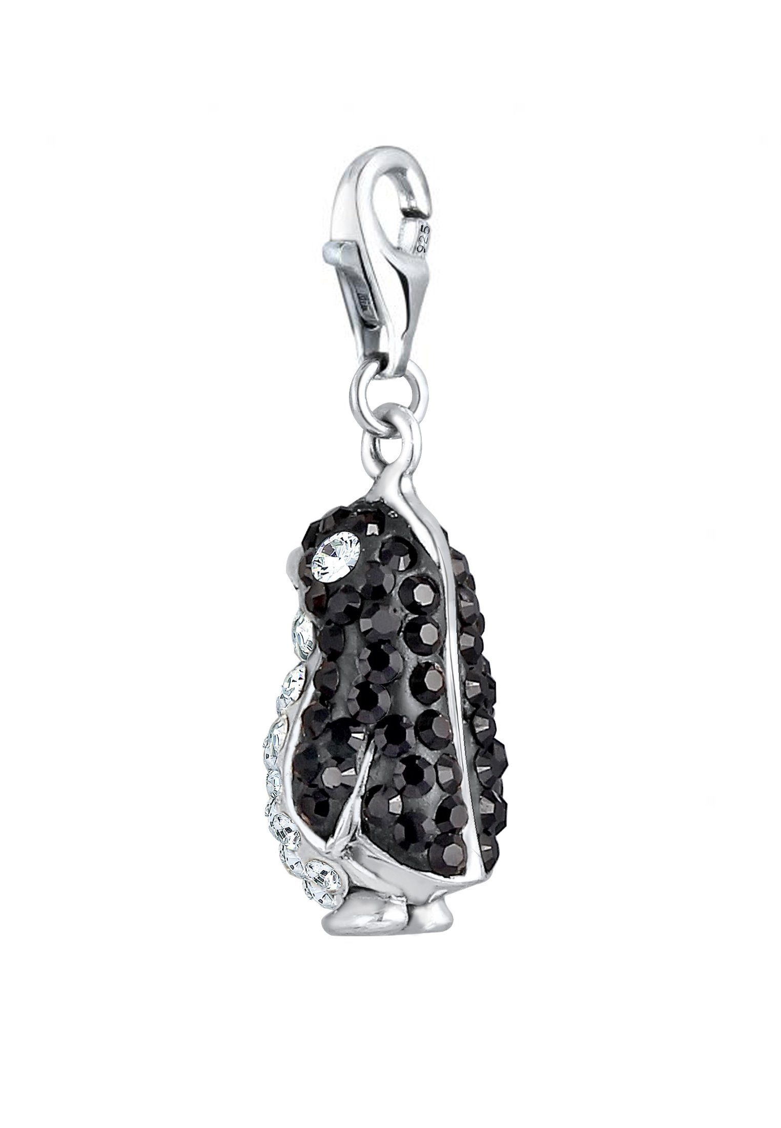 Nenalina Charm-Einhänger Anhänger Pinguin 925 Silber, mit Kristallen von Swarovski®