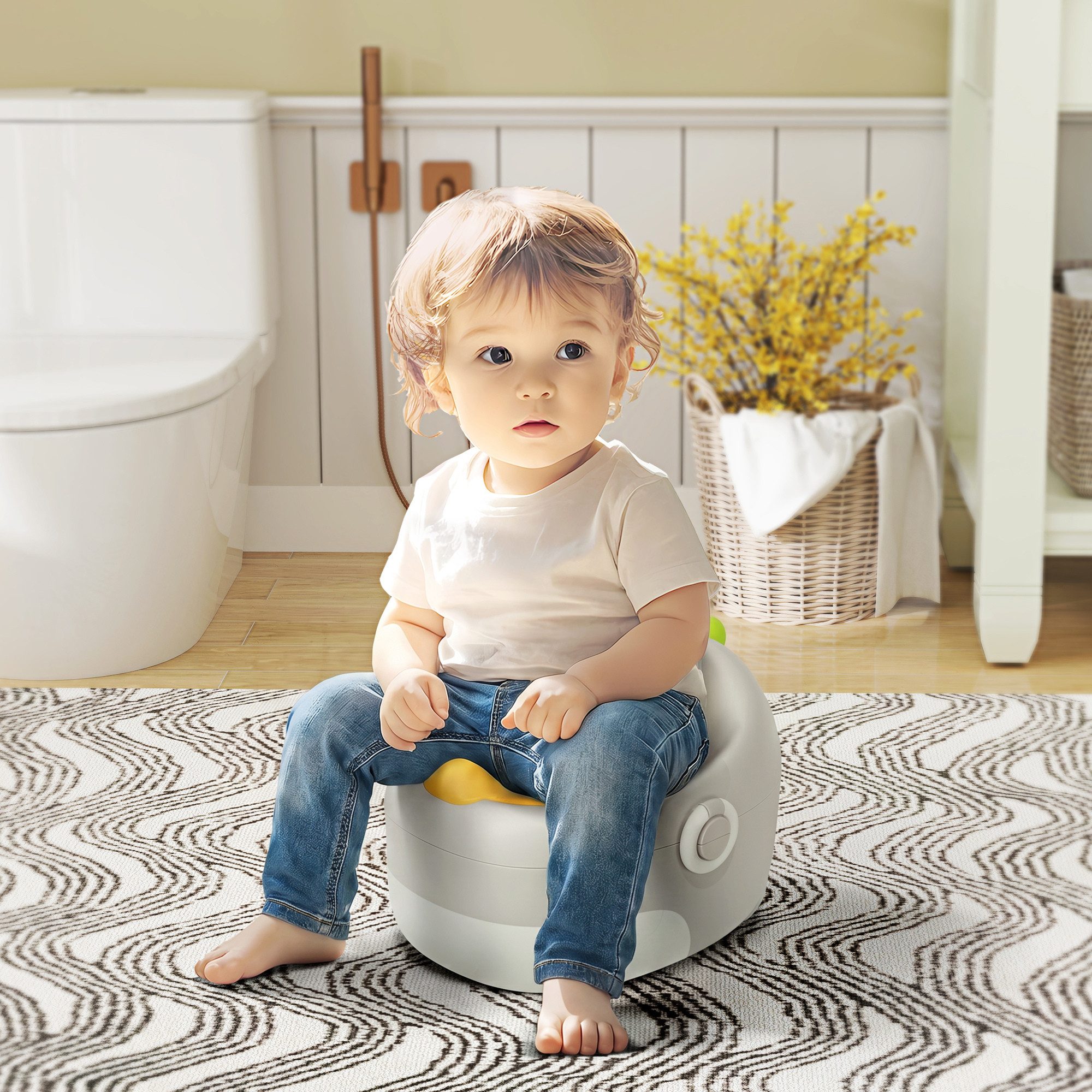 Toilettentrainer 3-in-1, abnehmbar, mit Griffe, für Kinder 6-72 Monaten