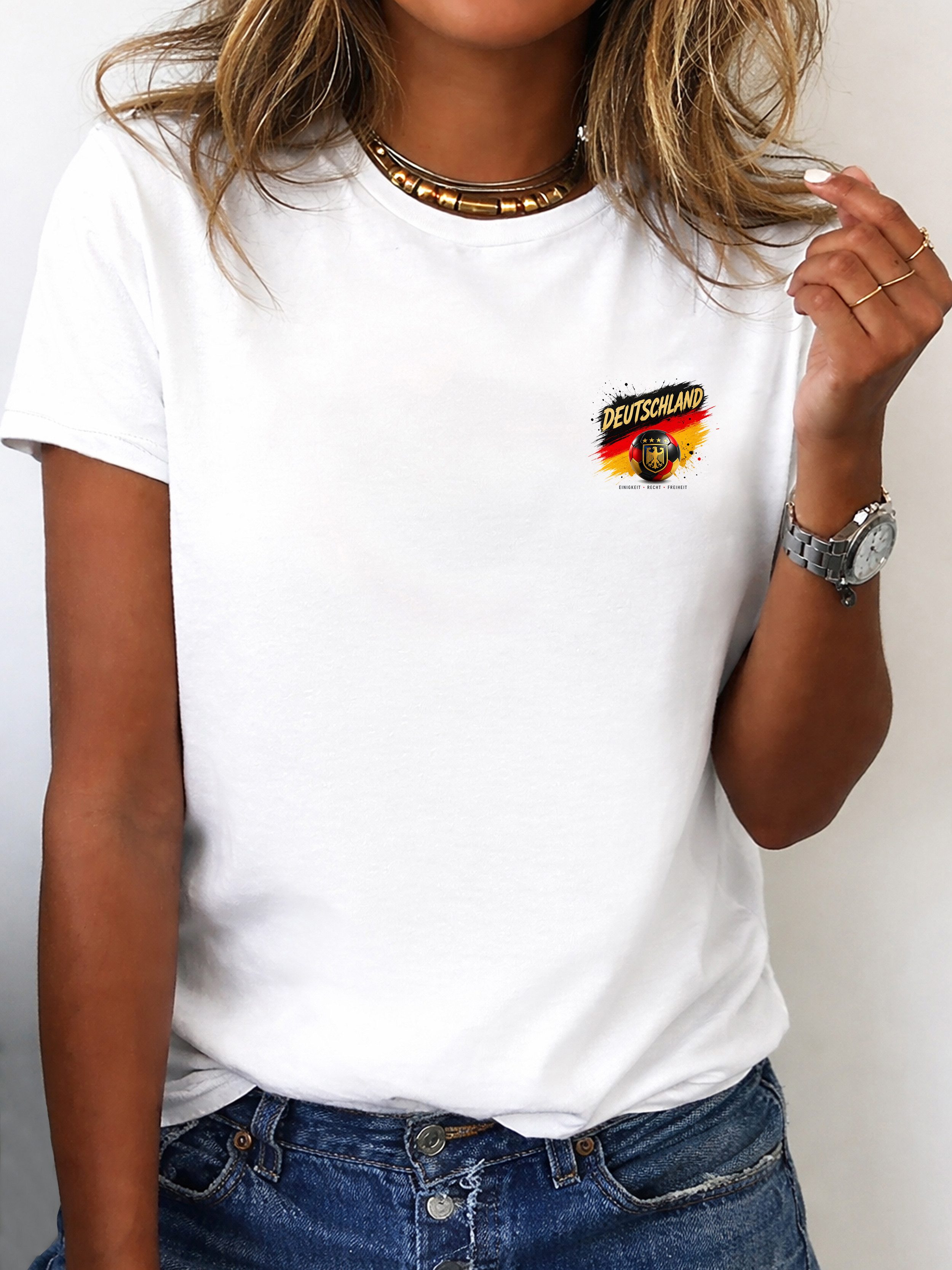 RMK T-Shirt Damen Shirt Rundhals Fußball Deutschland WM aus Baumwolle