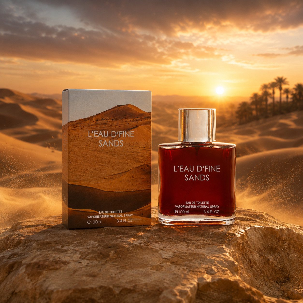 Fine Perfumery London Eau de Toilette L'eau D'fine Sands Pour Homme Orientalisch Oudig Würzig 100ml, Hergestellt in UK, Herrendüfte, Würzig, Warm