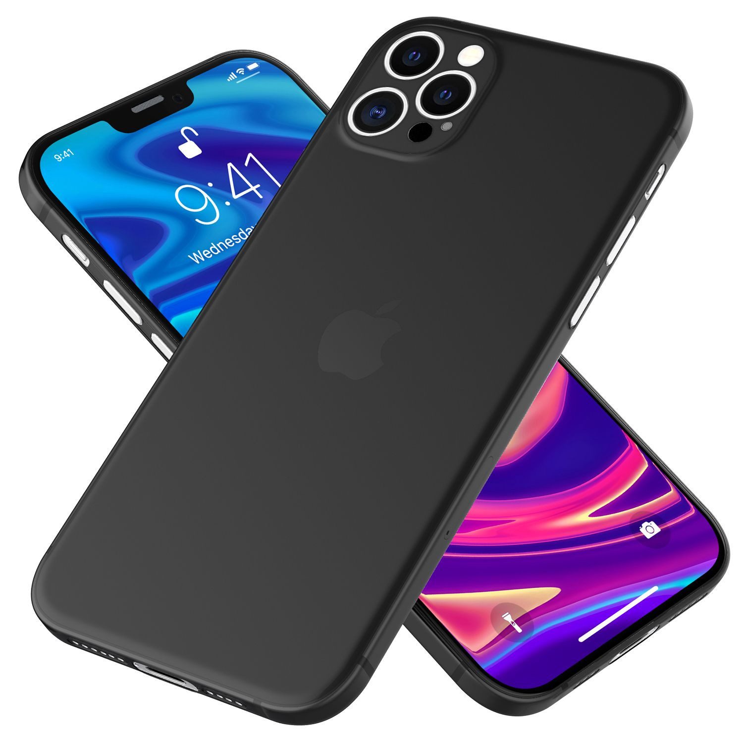 Nalia Smartphone-Hülle Apple iPhone 12 Pro, Extrem Dünnes Mattes Hardcase / 0,3mm Schlanke Hülle / Durchscheinend
