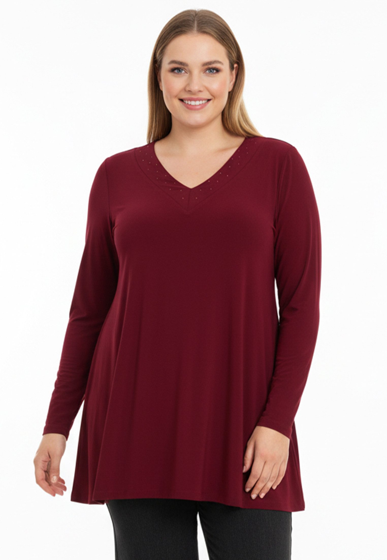 YOEK Tunika Damen Tunika mit V-Ausschnitt günstig online kaufen