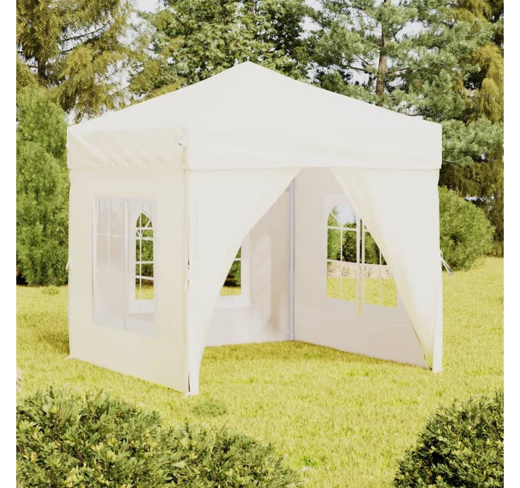 Thumbnail - vidaXL Partyzelt, Pavillon Faltbar mit Seitenwänden Creme 2x2 m