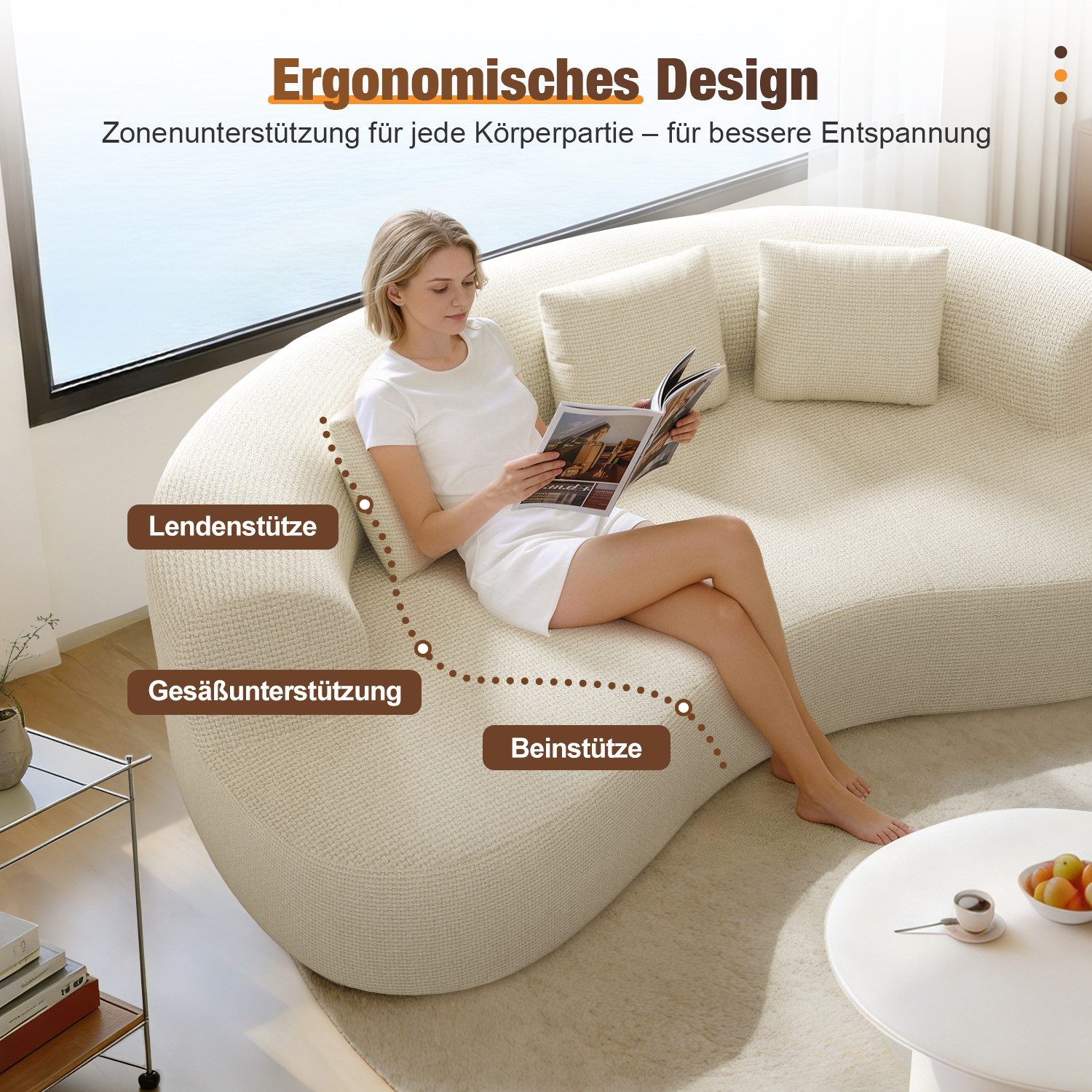 Lexzurn Sofa 3-Sitzer Sofa, Schlafsofa 168x90cm inkl.3 Zierkissen Bequemes Chenille, Geeignet fur Wohnzimmer, Buro, Lounge, Zimmer, Schlafzimmer, Mit 1200 LBS Belastbarkeit, strapazierfähig & haustierfreundlich