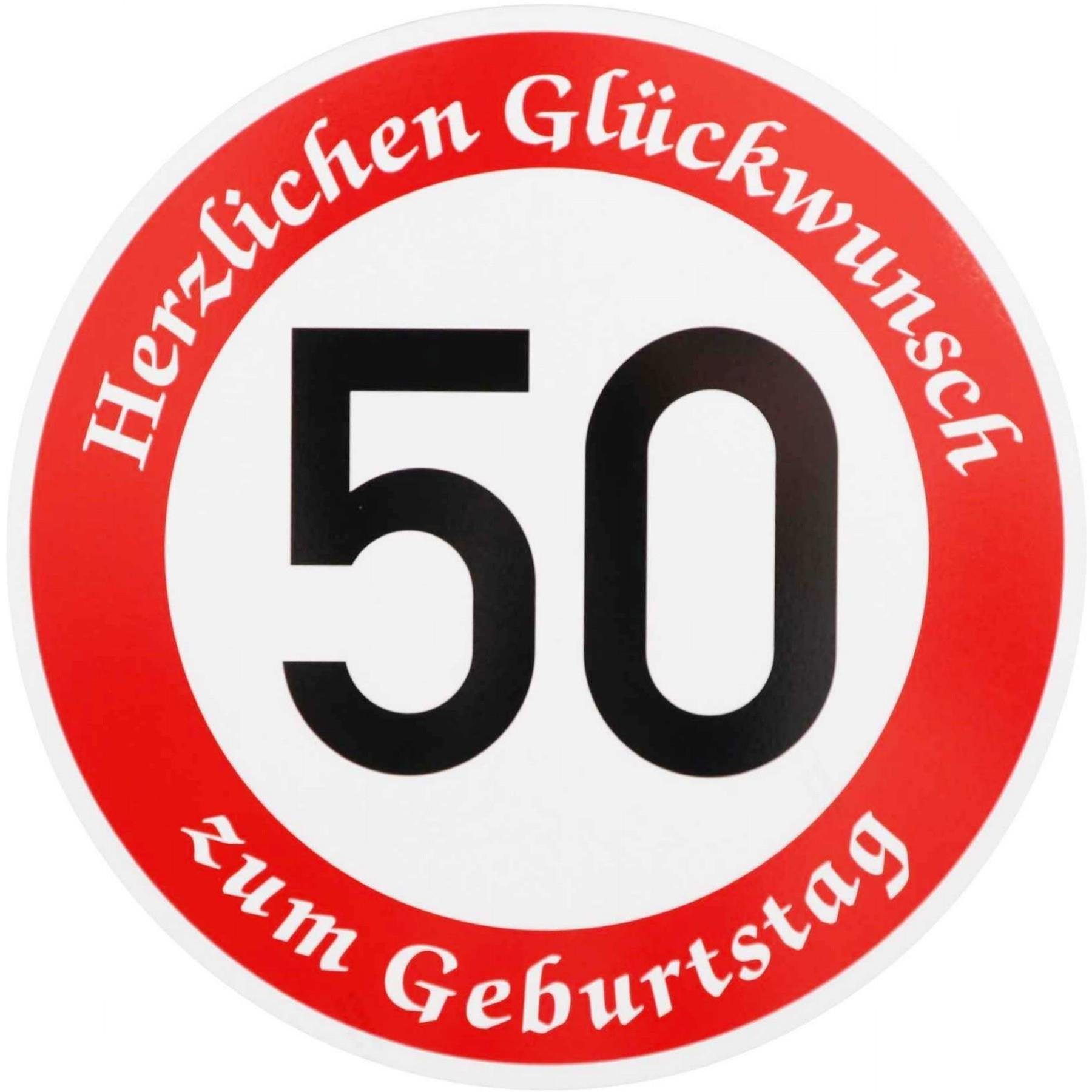 BauSupermarkt24 Verkehrsschild ORIGINAL Verkehrszeichen Nr. 274-50 " 50km/h " mit Geburtstagstext