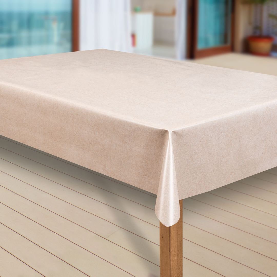 laro Tischdecke Wachstuch-Tischdecken Abwaschbar Uni creme günstig online kaufen