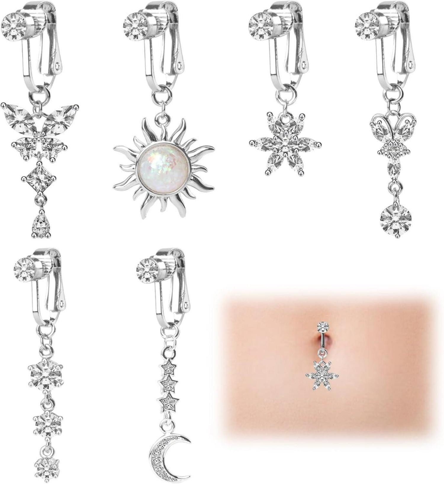 Moosono Bauchnabelpiercing Fake Bauchnabelpiercing Kristallkugel Clip günstig online kaufen