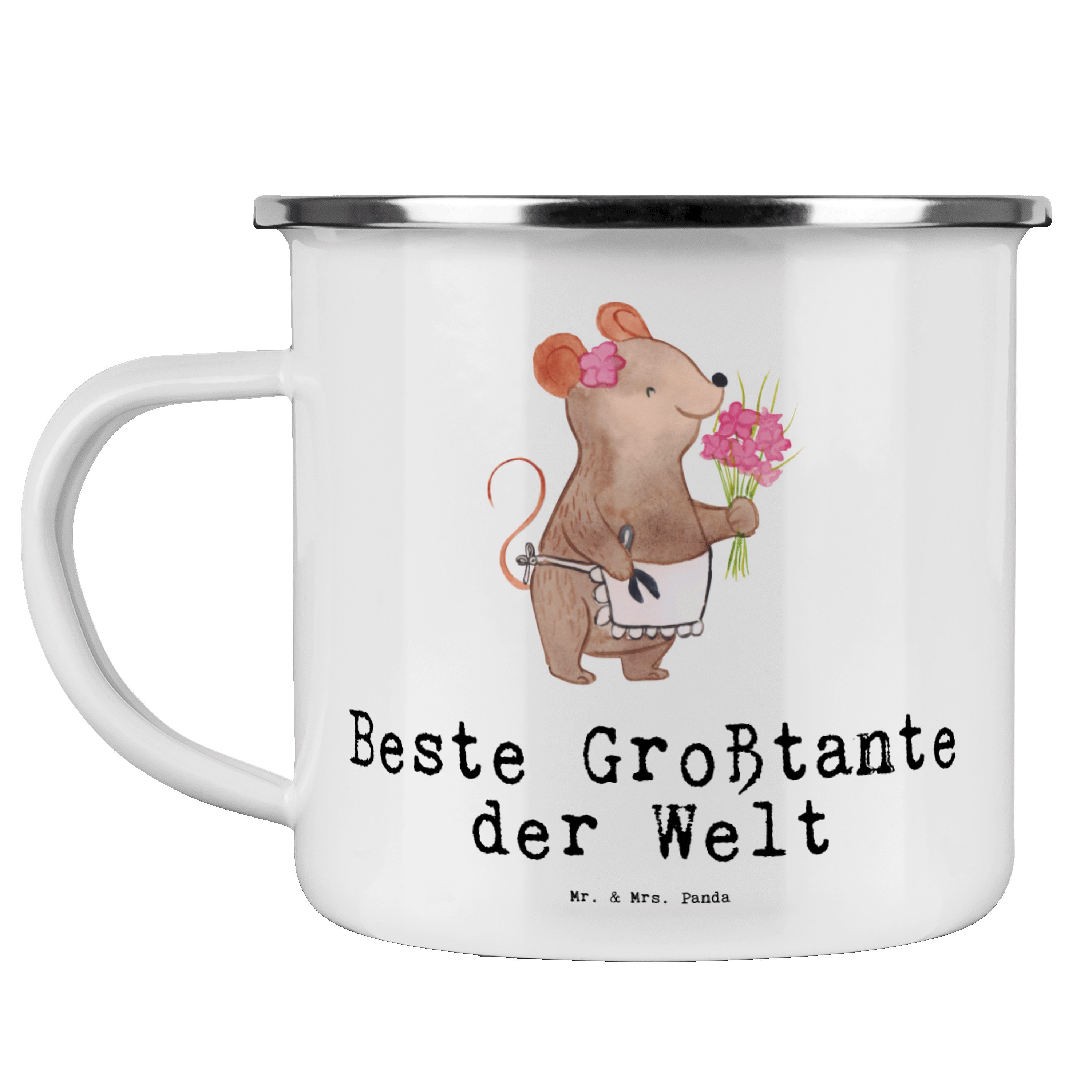 - Becher Edelstahl Beste Maus Mr. Welt Trinkbeche, Geschenk, Panda - & Emaille Mrs. Großtante der Weiß