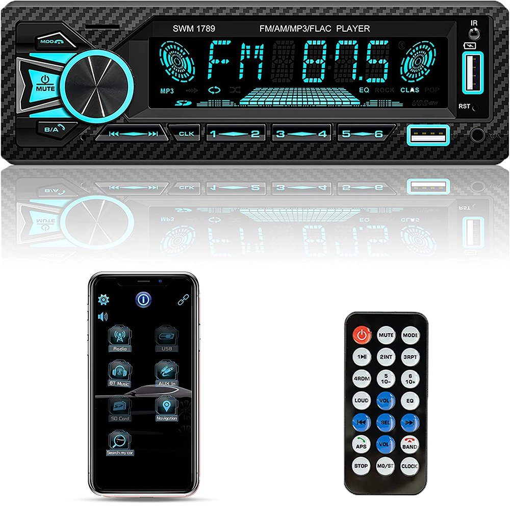GelldG Autoradio mit Sprachsteuerung, FM/AM, 5.1 Dual Bluetooth Autoradio