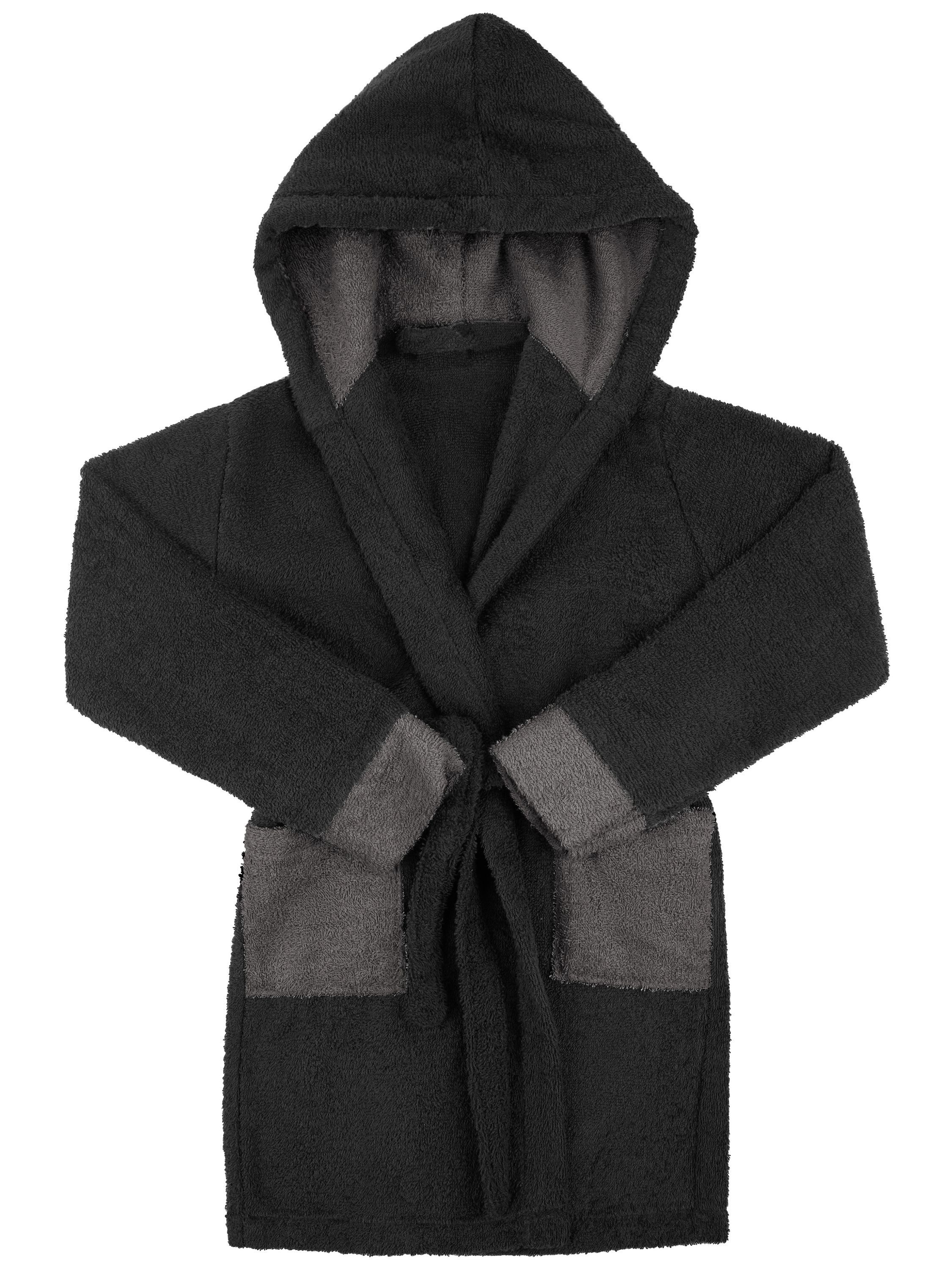 Ladeheid Bademantel Kinder Frottee Bademantel aus 100% Baumwolle LA40-103, Langform, Baumwolle, Kapuze, elastischer Bund – Bild 2 von 5