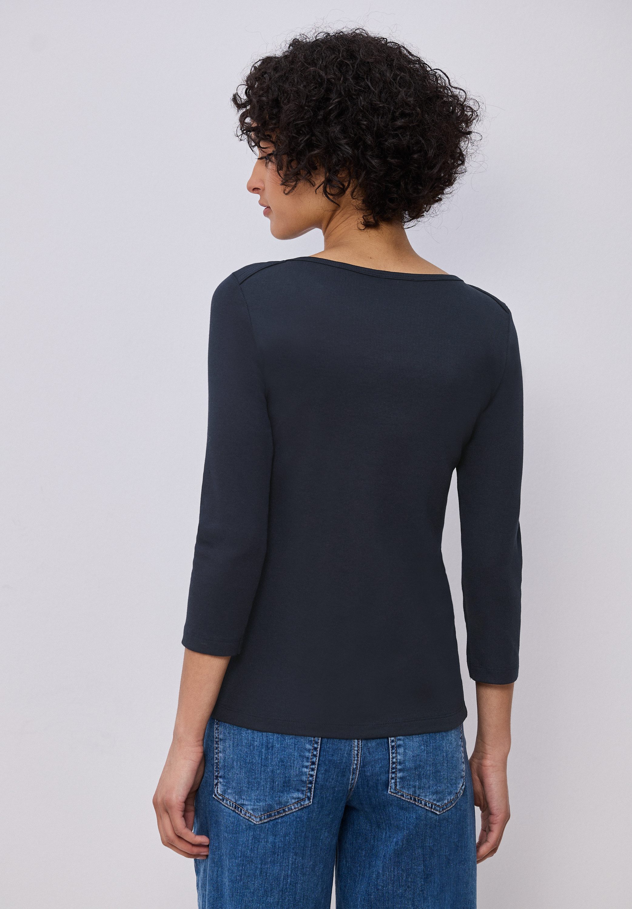 STREET ONE 3/4-Arm-Shirt in Rippstruktur
