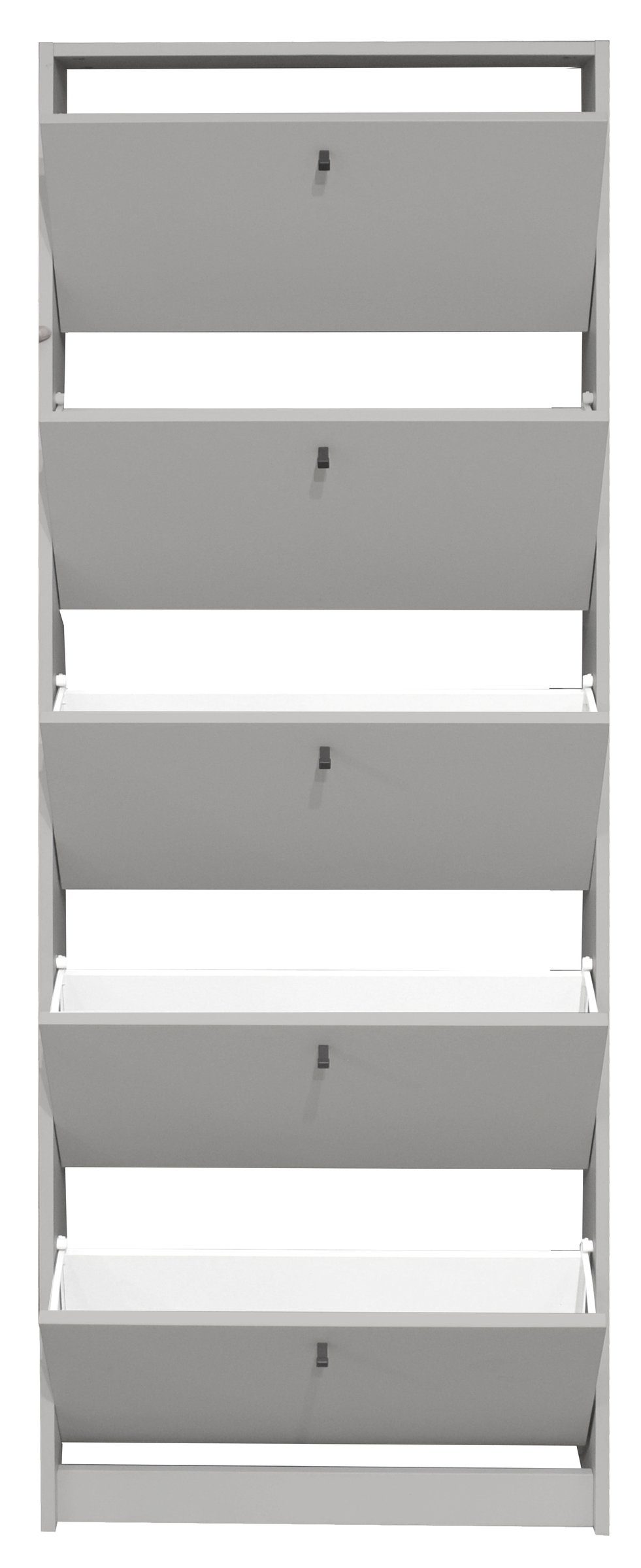 Mäusbacher Schuhkipper in kreidegrau matt lack, Holzwerkstoff - 60x168x16cm (BxHxT)