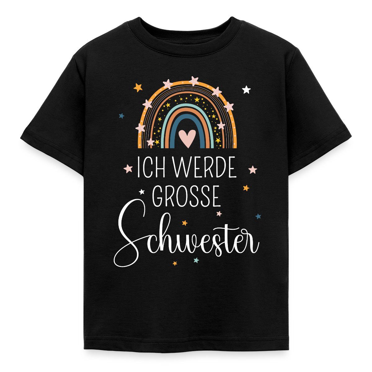 T-Shirt Ich Werde Große Schwester Regenbogen Kinder T-Shirt