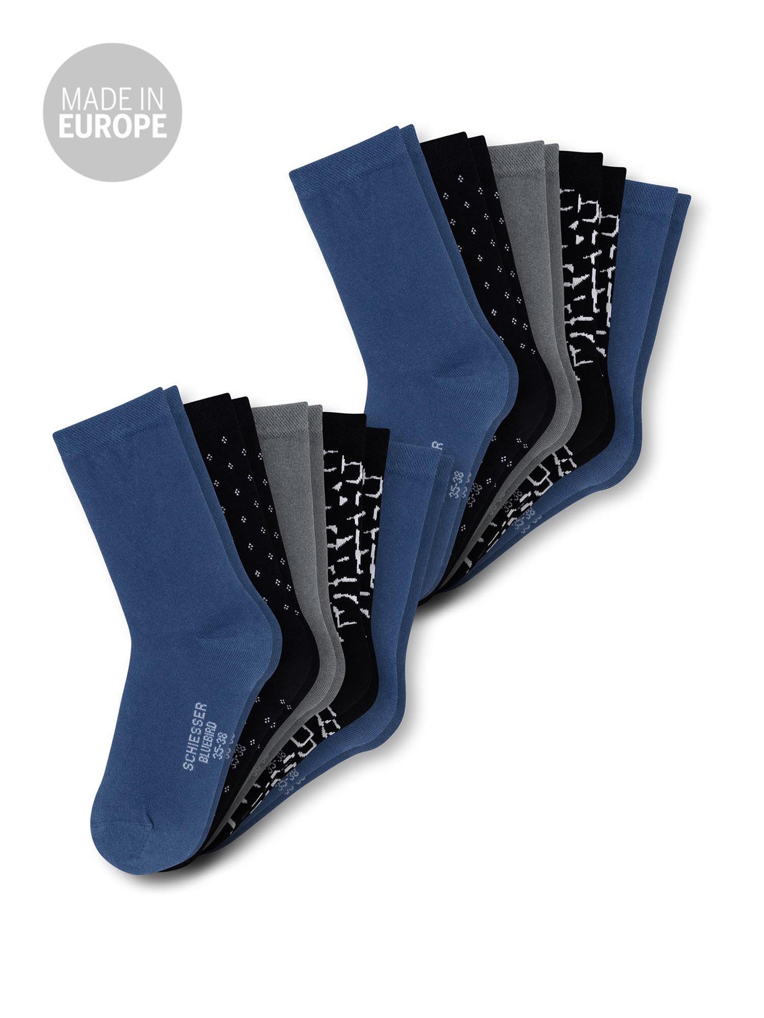 Schiesser Freizeitsocken Bluebird (10-Paar) socken strumpf strümpfe blau, grau | Socken