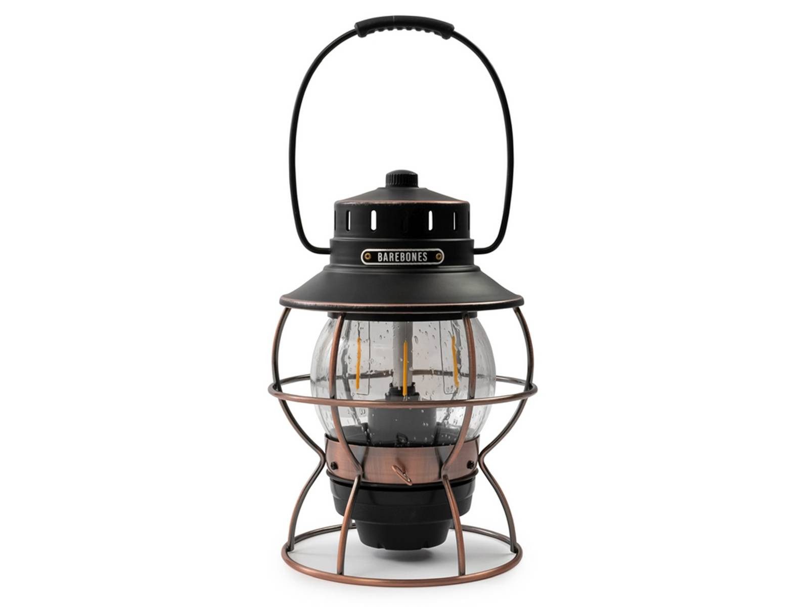 Barebones Laterne "Railroad Lantern" Camping, Vintage-Retro Look, mit Akku aufladbar, LED-Laterne im Vintagestil, Retro Look, dimmbar
