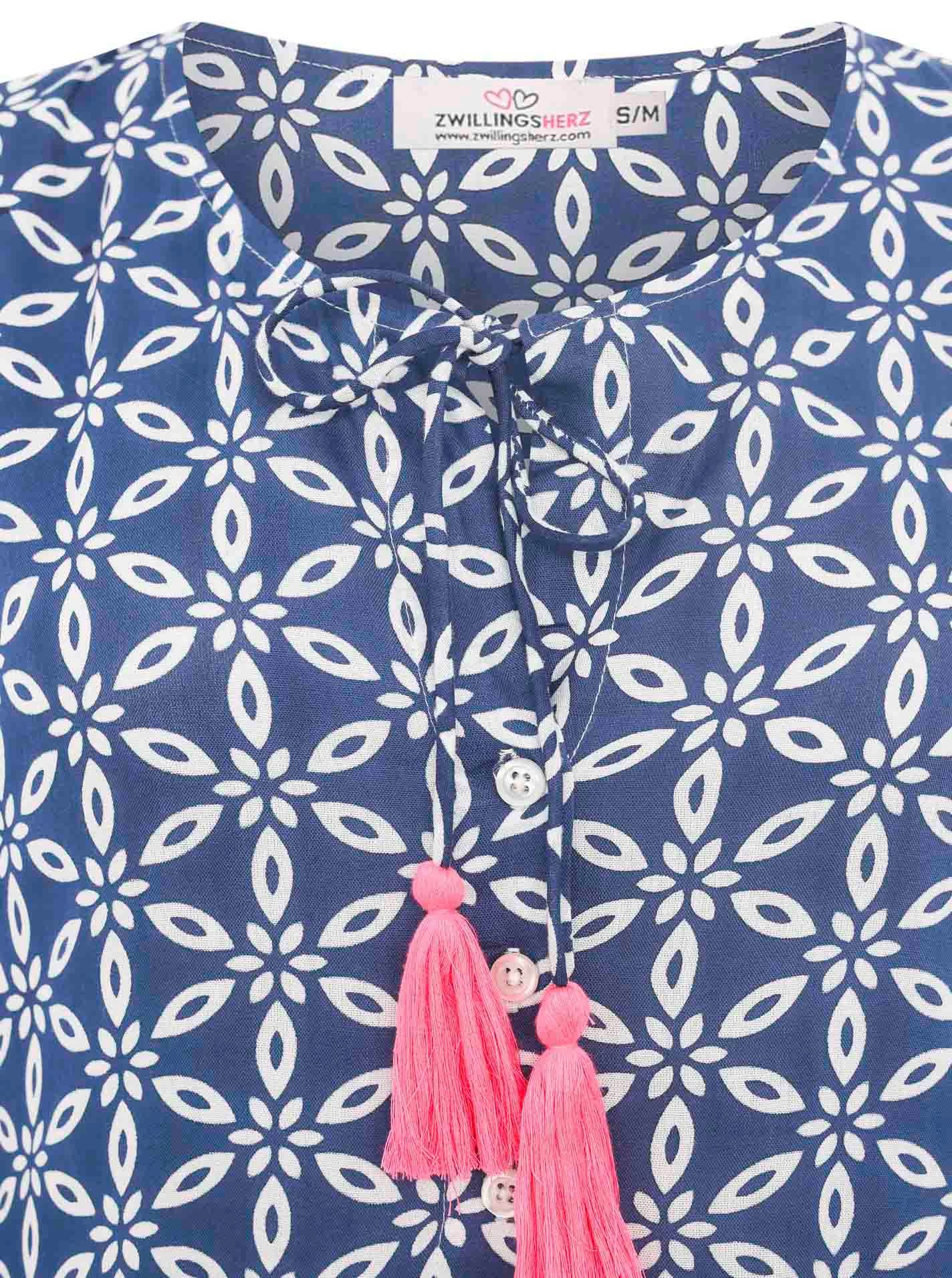 Zwillingsherz Sommerkleid "Stargazing" Kordeln mit Tasseln