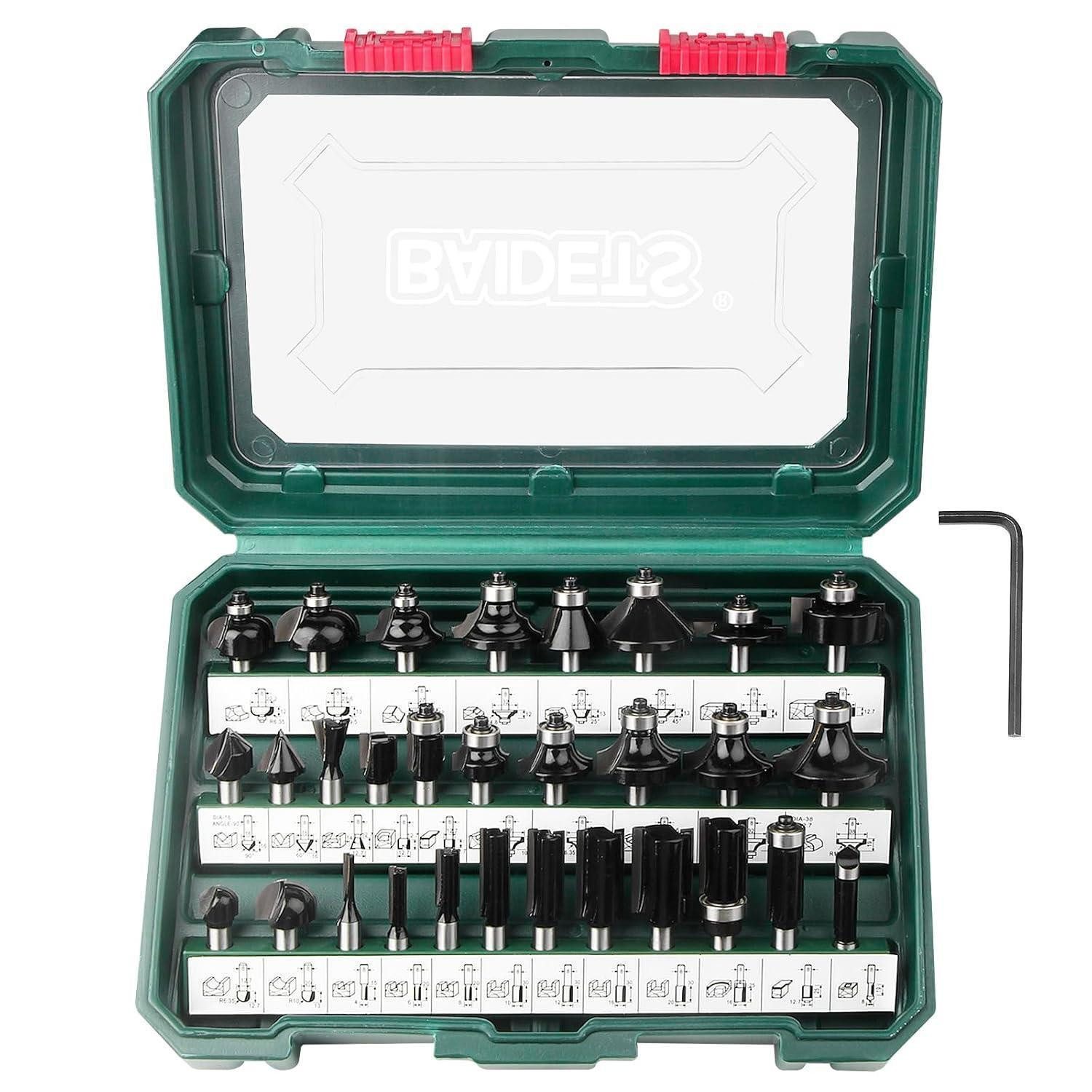 LuxusKollektion Fräser-Set Fräser Set Holz Hartmetall Fräsersatz Zubehör 30 tlg. 8mm-Schaft