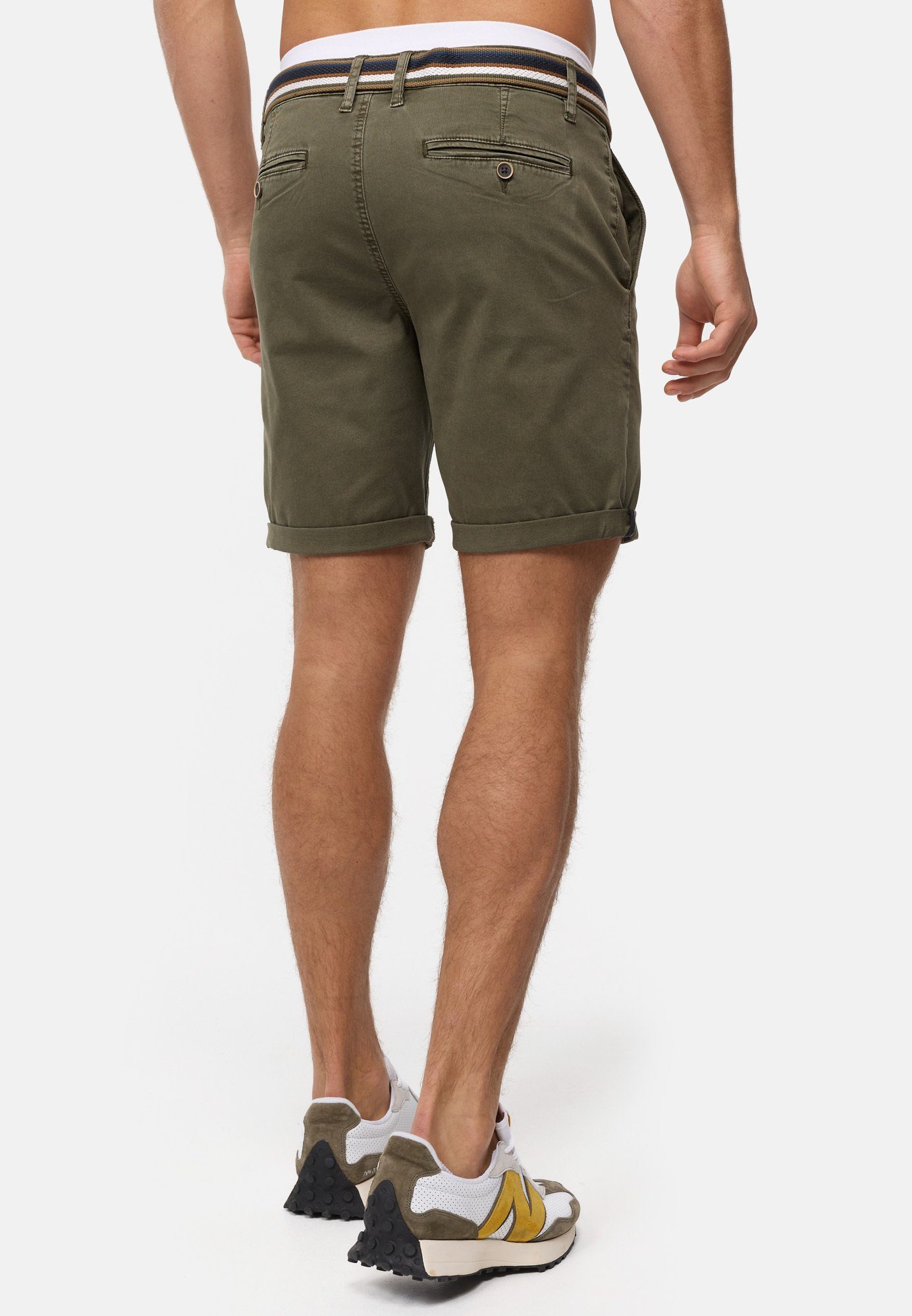 Indicode Chinoshorts Herren INCunning Chino Shorts Herrenshorts aus elastischer Baumwoll-Qualität, inkl. Gürtel