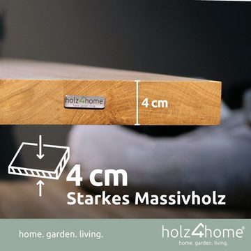 holz4home Esstischplatte Tischplatte Echtholz Eiche, 160x80x4cm, Esstisch, Schreibtischplatte