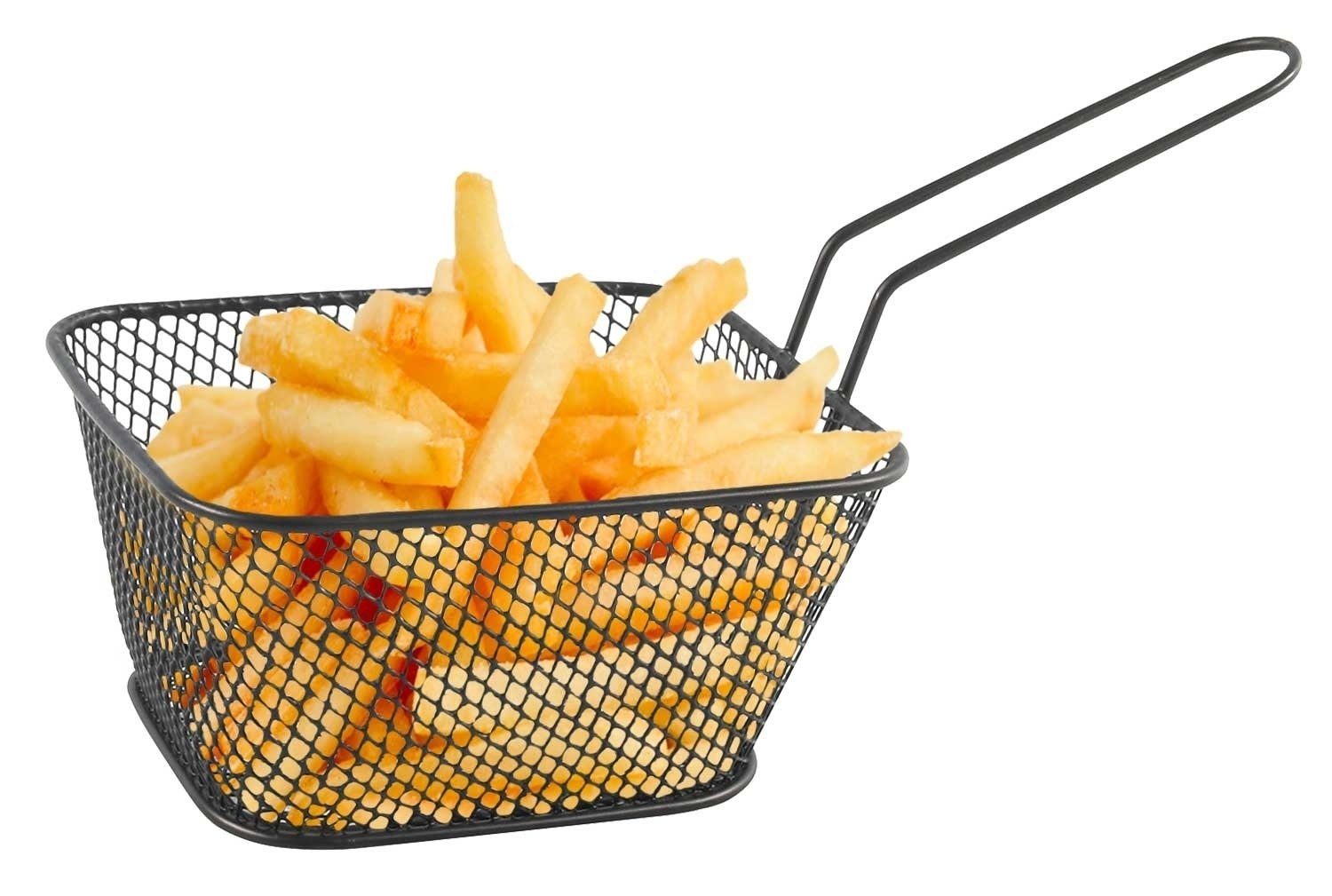 Servierschale Servierkorb für Pommes POM, Schwarz, B 14 cm, Metall, spülmaschinengeeignet