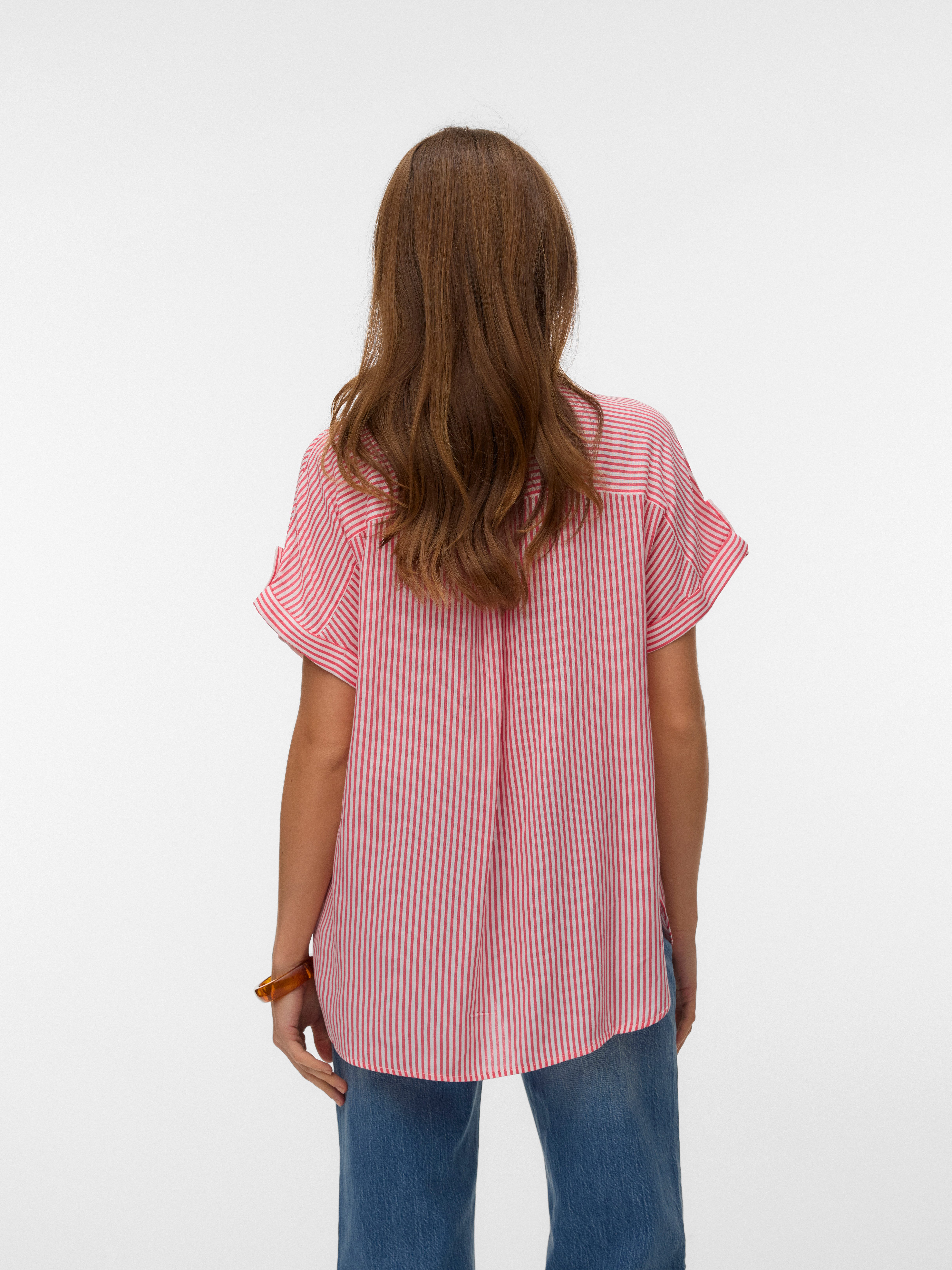 Vero Moda Kurzarmbluse VMBUMPY S/S SHIRT WVN GA NOOS Viskose, regular fit