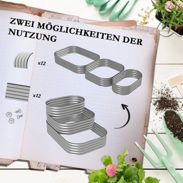 Outsunny Hochbeet 3-stufiger Pflanzkasten aus Metall, DIY Blumenkasten (Gemüsebeet, 1 St., Kräuterbeet), für Garten, Balkon, Silber, 158 x 109 x 82 cm