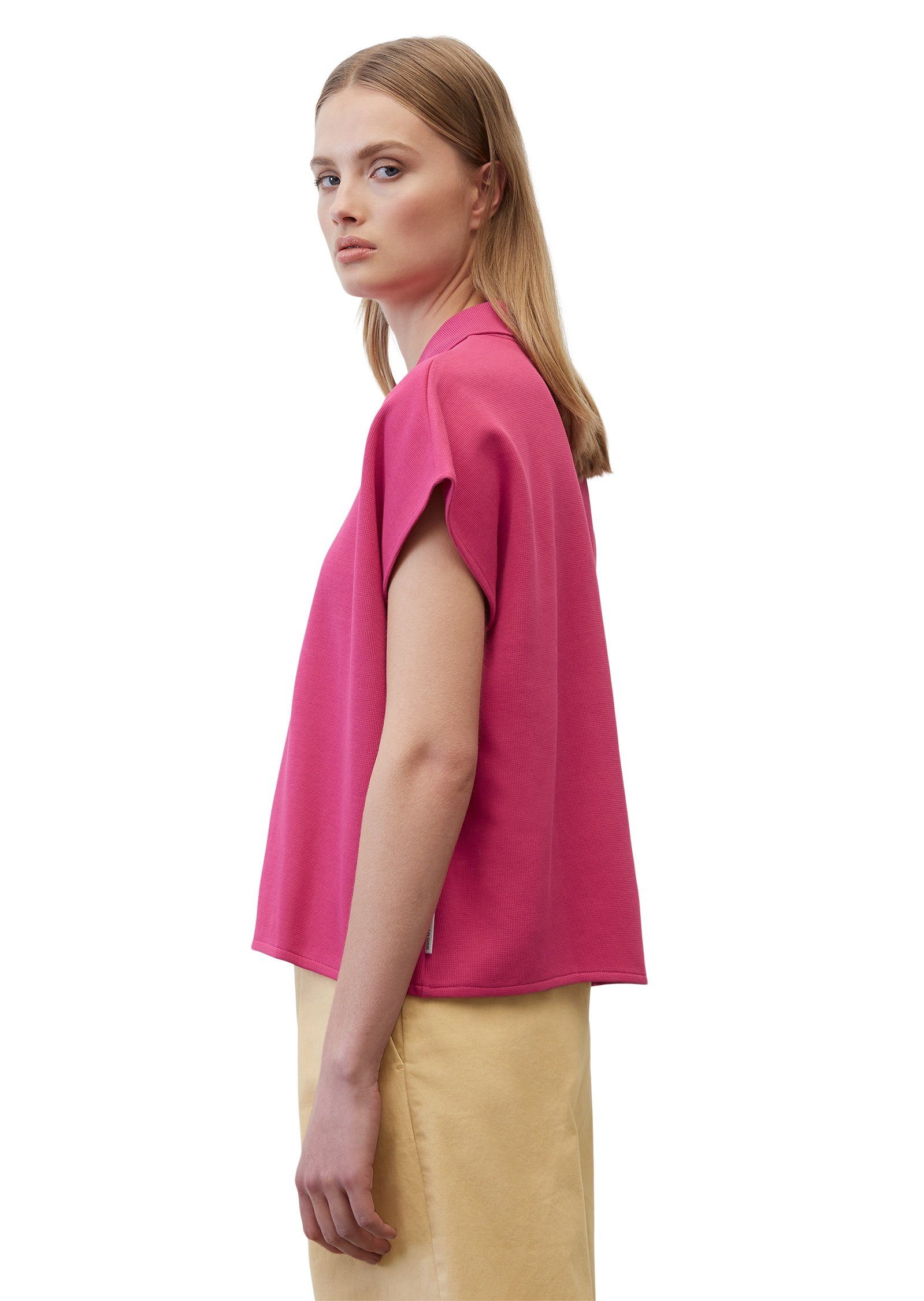 DENIM aus Marc T-Shirt O'Polo Organic-Cotton-Piqué-Jersey rosa