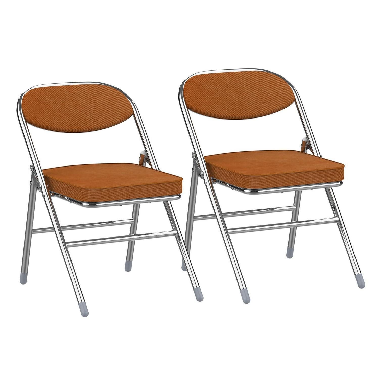 LuxusKollektion Klappstuhl 2er Klappstuhl Gepolstert Orange (2 St)