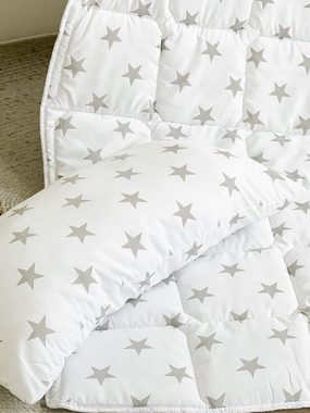 Kinderbettdecke, Jungend Betten Set 135x200/ 40x80cm Sterne Optik, waschbar, Jekatex