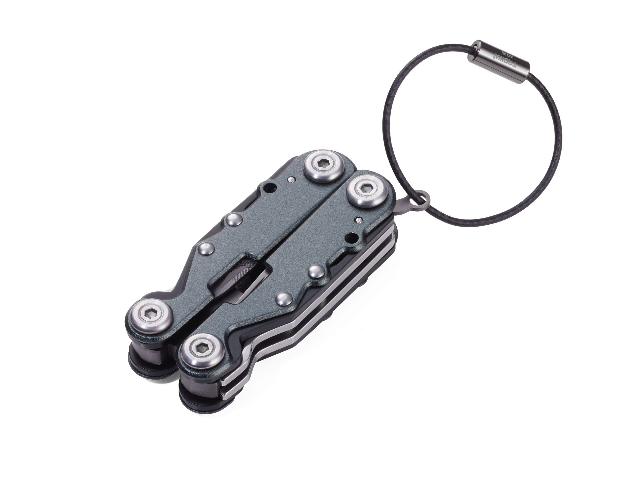 TROIKA Multitool Multifunktionswerkzeuge aus Edelstahl, verschiedene Anwendungsgebiete, klein, ideal für Schlüsselanhänger, mit Zange, Messer & Feile, kompakt