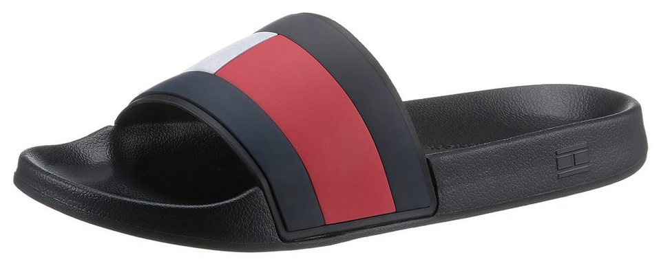 Tommy Hilfiger RUBBER TH FLAG POOL SLIDE Badepantolette für Bad und Strand  super geeignet