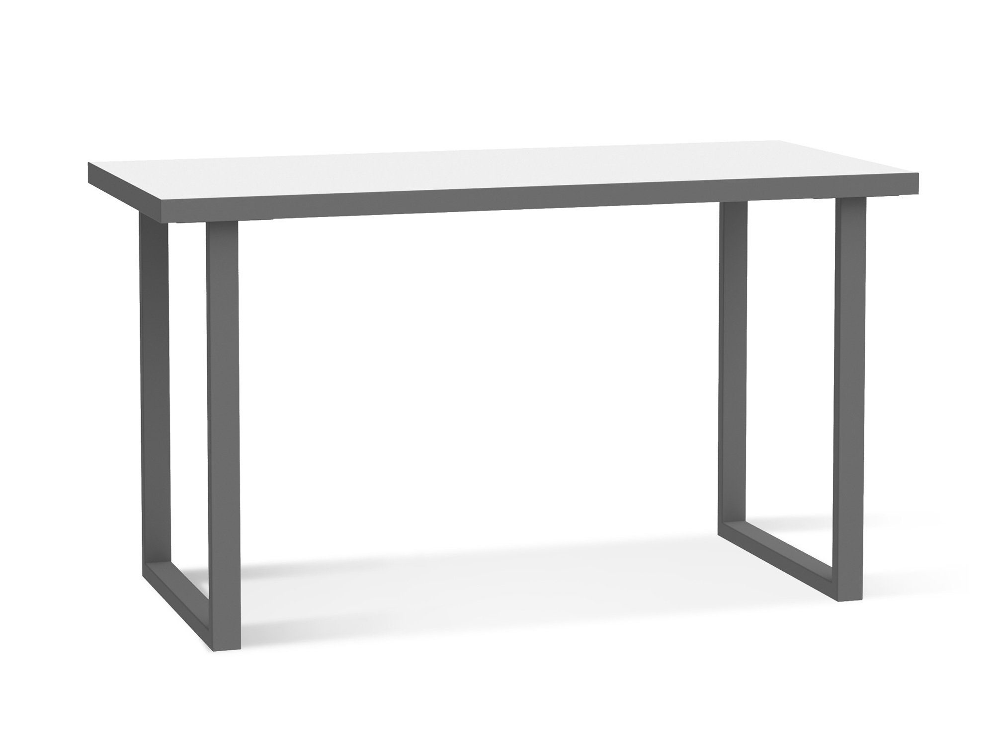 Moebel-Eins Schreibtisch, KALINA Schreibtisch 120 cm, Material Dekorspanplatte, weiss/grau