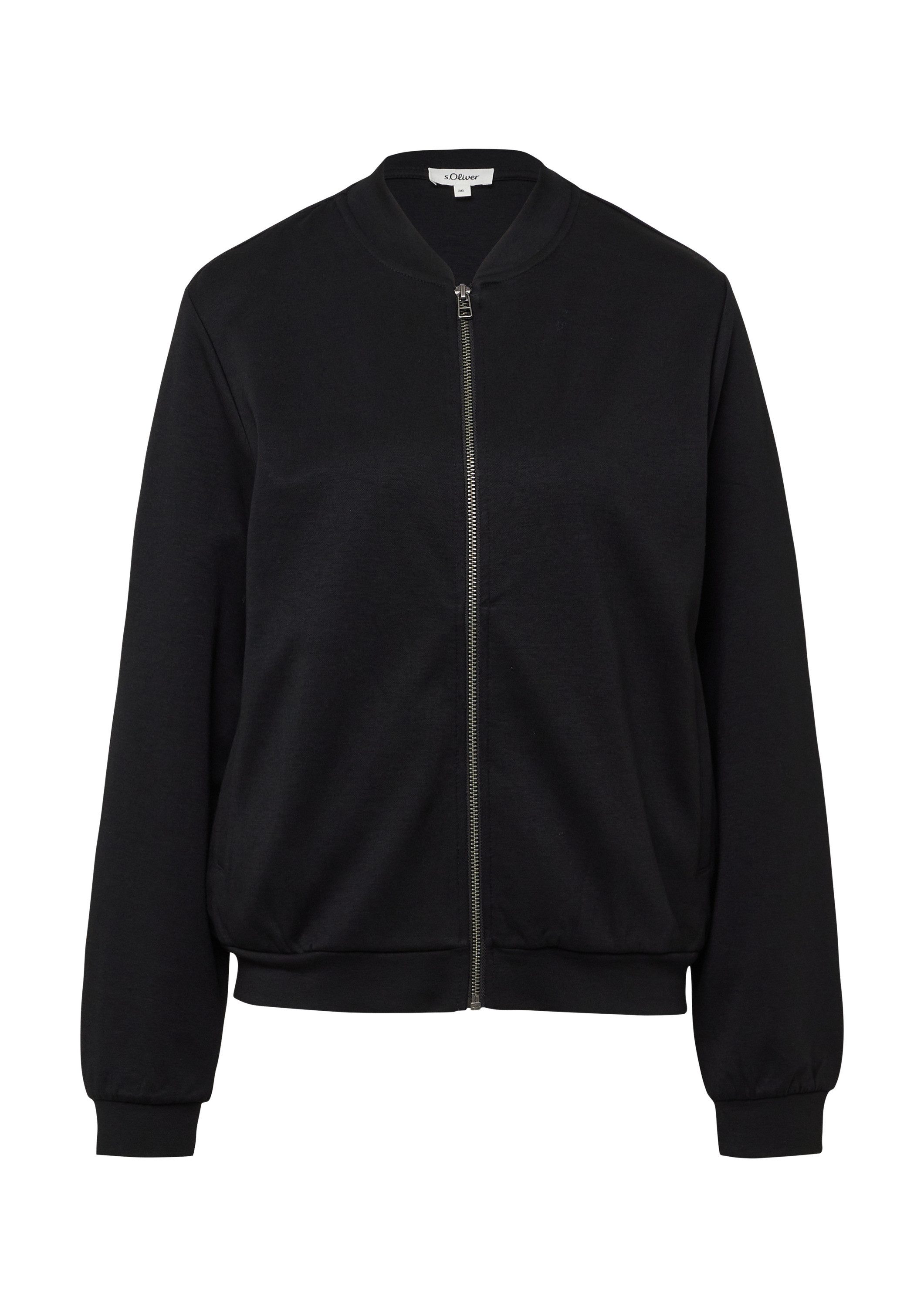 s.Oliver Sweatjacke Sweatshirt Jacke Weicher Interlock-Blouson mit Eingriff günstig online kaufen