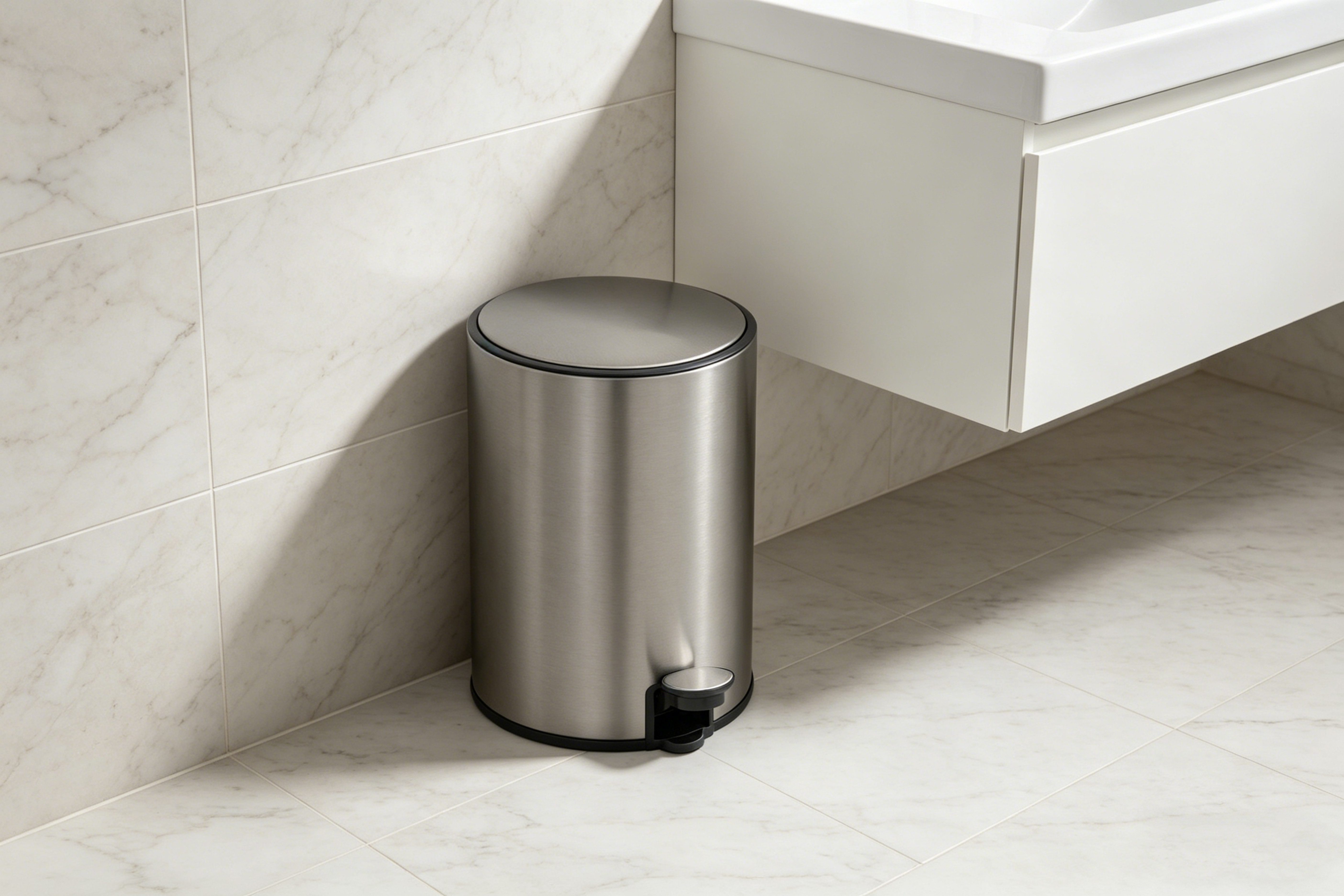 OTTO home Mülleimer Lennu, Soft Close, versteckter Griff, moderner Treteimer für Küche oder Bad, Abfalleimer mit Deckel