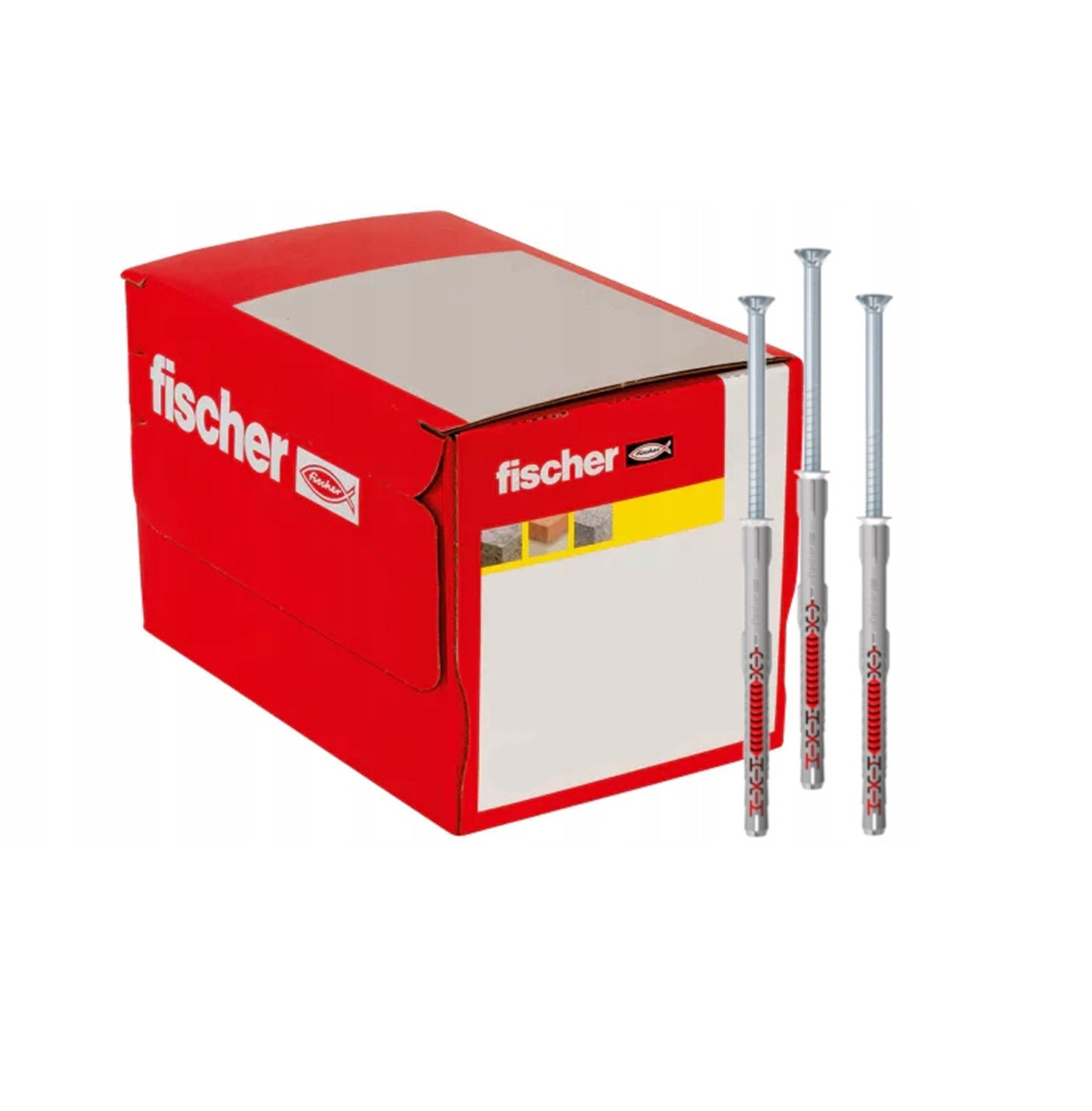 fischer Schrauben- und Dübel-Set DuoXpand T Universaldübel mit verzinkter Senkkopfschraube 50 Stück