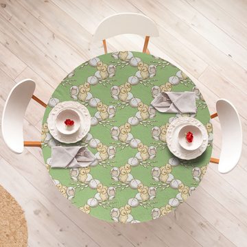Abakuhaus Tischdecke Rundum-elastische Stofftischdecke, Gelber Vogel Kleine Baby-Hühner